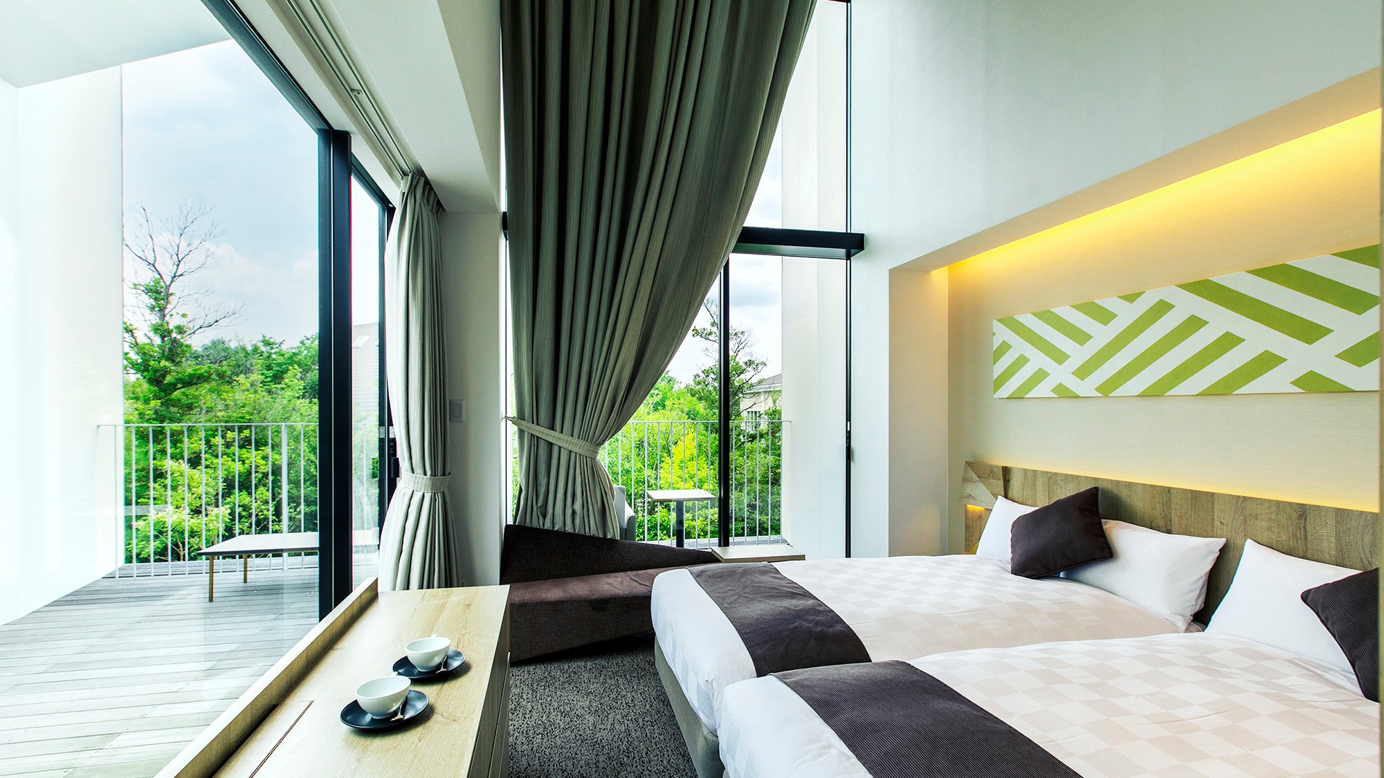 [Standard twin│with terrace] [28 square meters]
