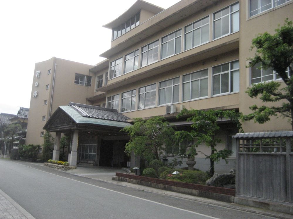 From the side of the building