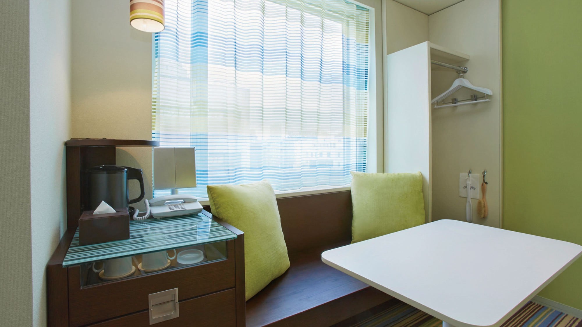 T Building - Twin Room, Window Side (City Green)