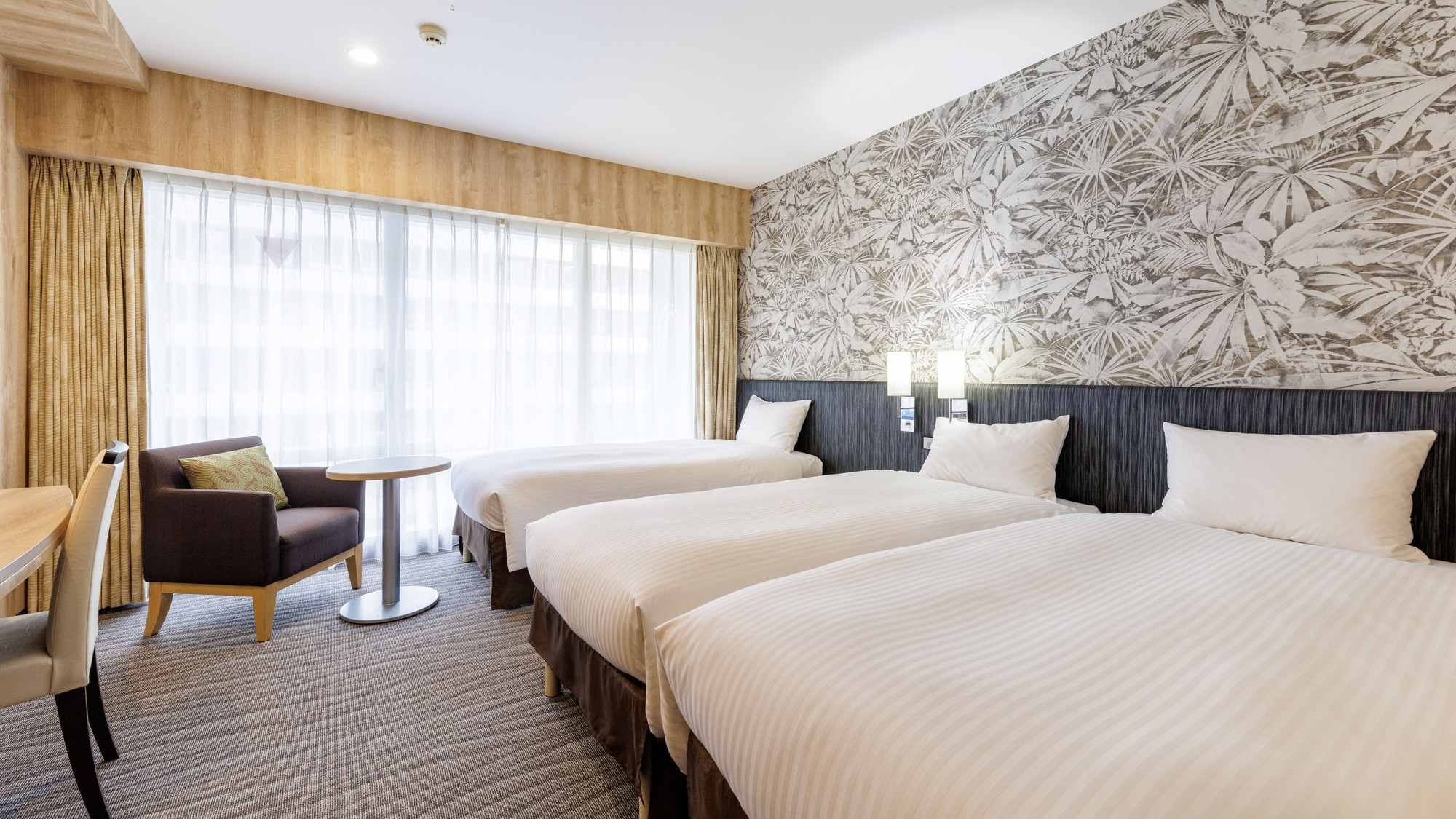 ห้องสามเตียง 25.4㎡ (เตียงกว้าง 90 ซม. x 3)