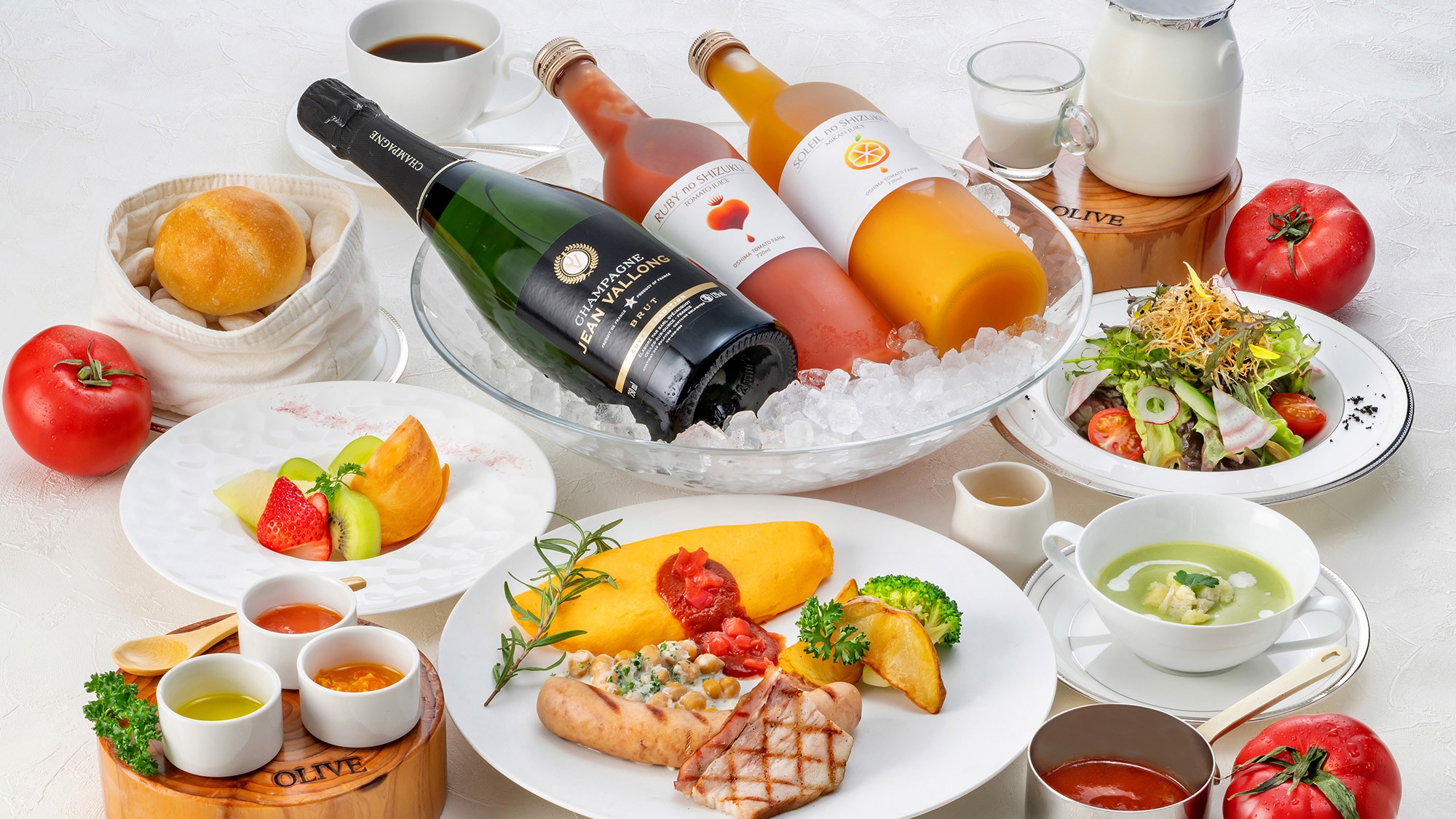 Sarapan Champagne (Gaya Barat, hidangan telur)