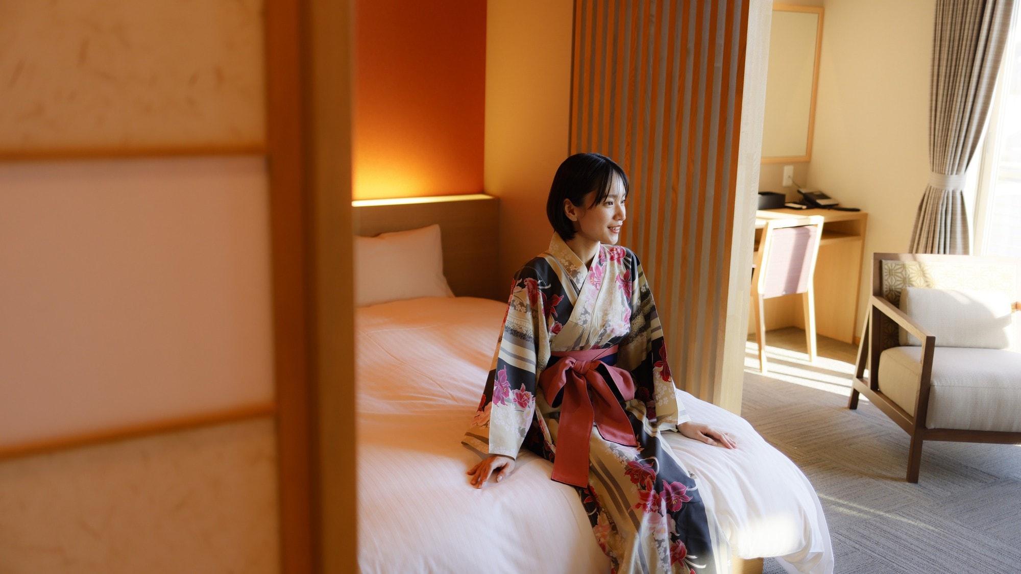 4th floor twin room with fine view bath / example