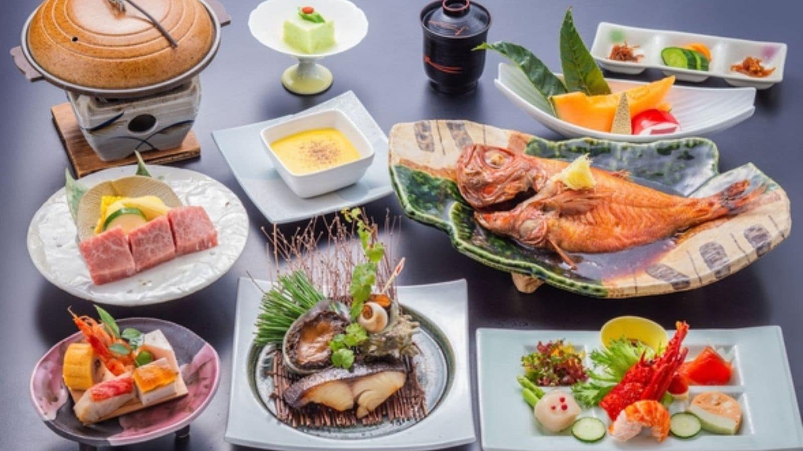 红烧鲷鱼和三种“海”菜