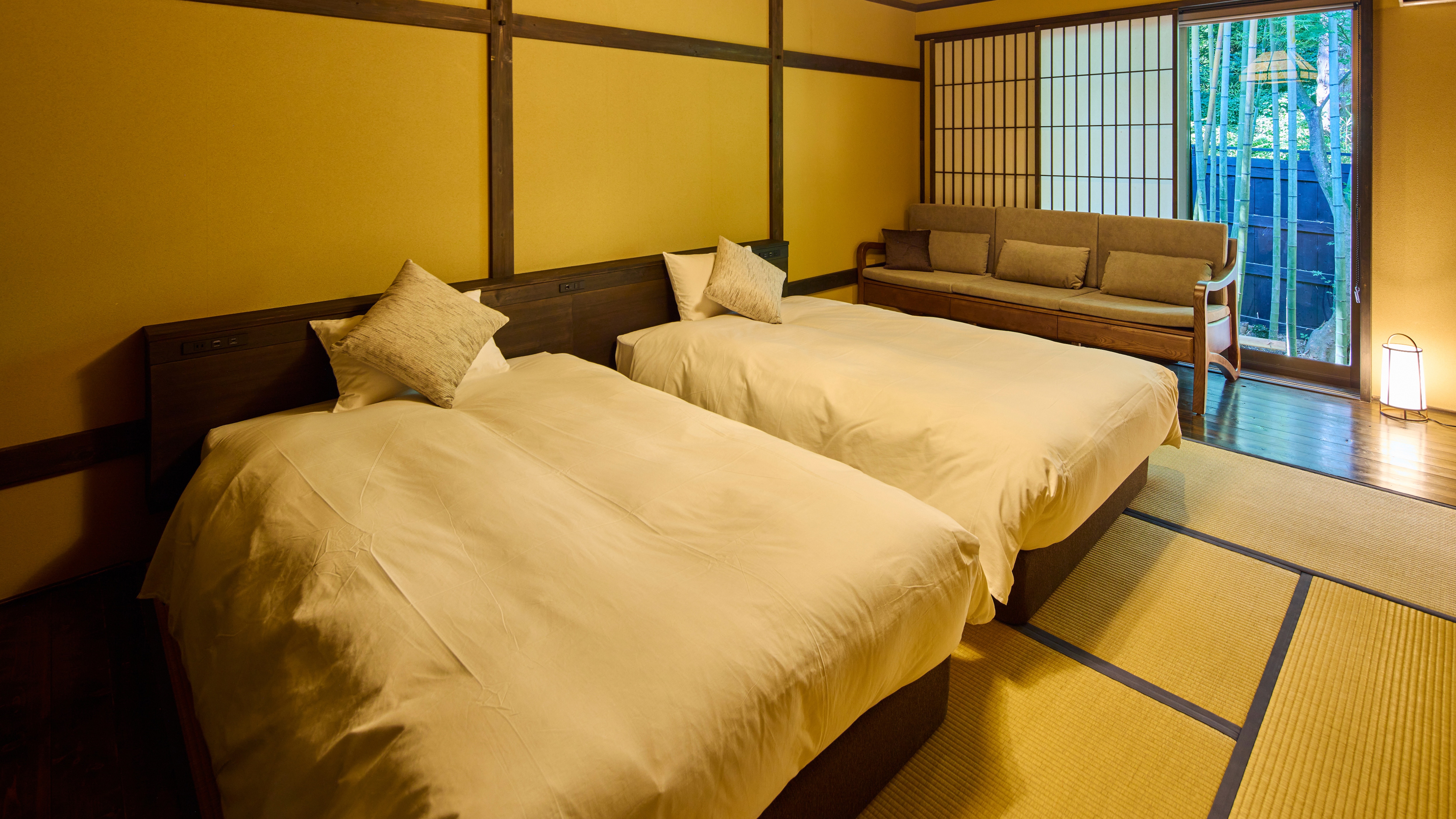 [Comfort Japanese-style Room] Twin (29㎡) - A tranquil space with a sense of privacy, surrounded by bamboo.