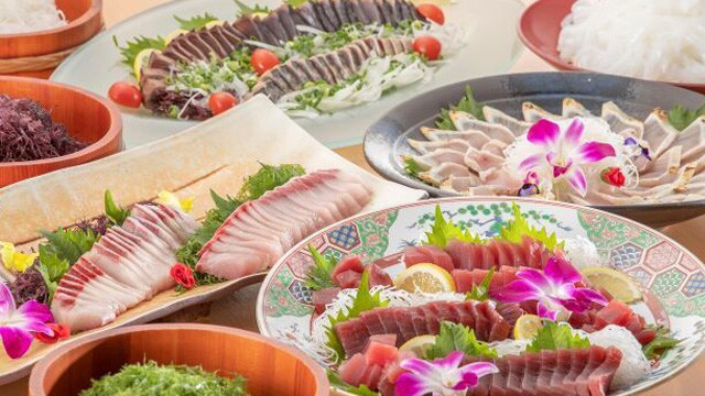 Large plate of 3 kinds of sashimi