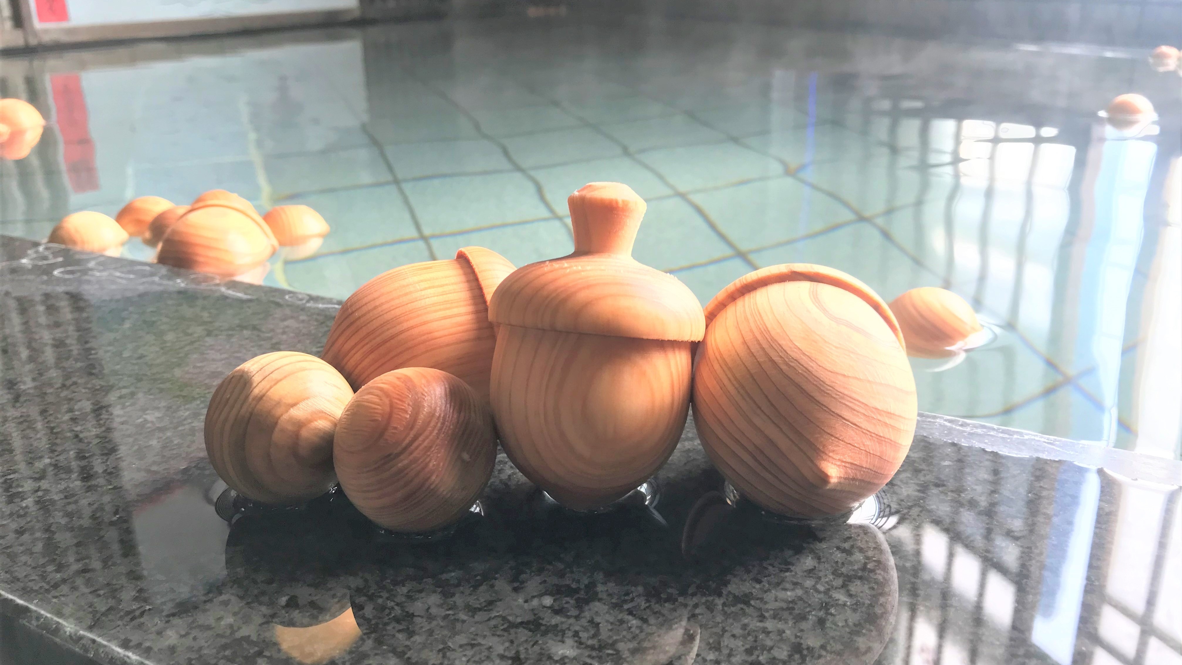 ◆Hinoki ball hot water