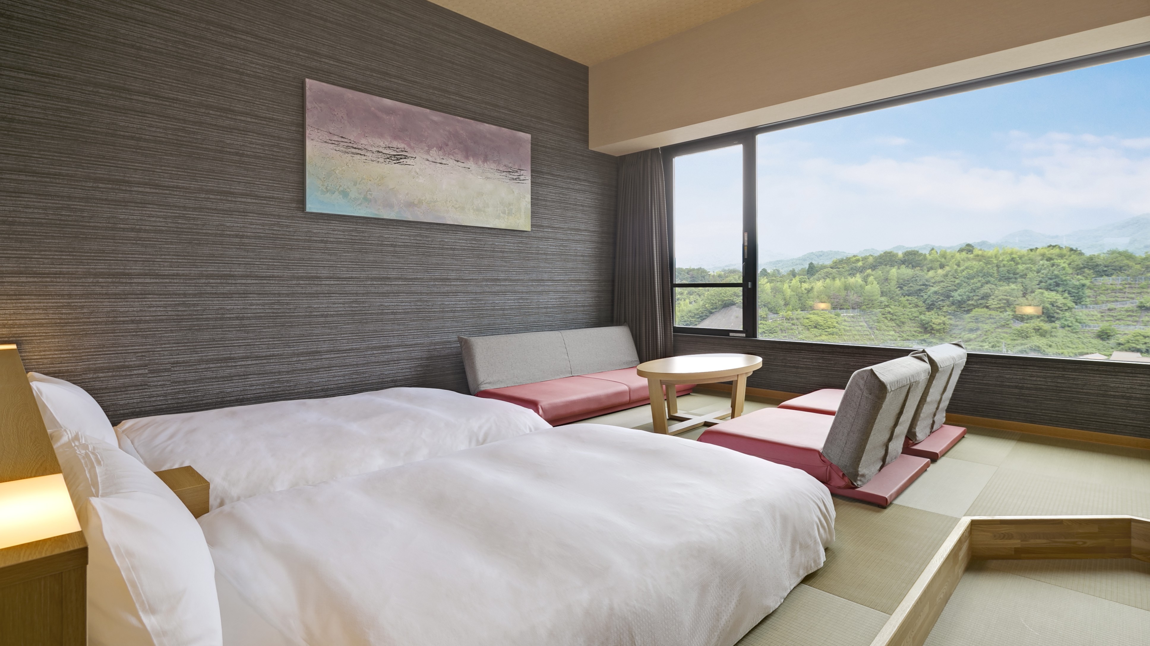 <Phòng khách> Phòng Superior Twin ◇ Không hút thuốc [Phía núi] (28,3-29,1m², chiều rộng giường 110cm)