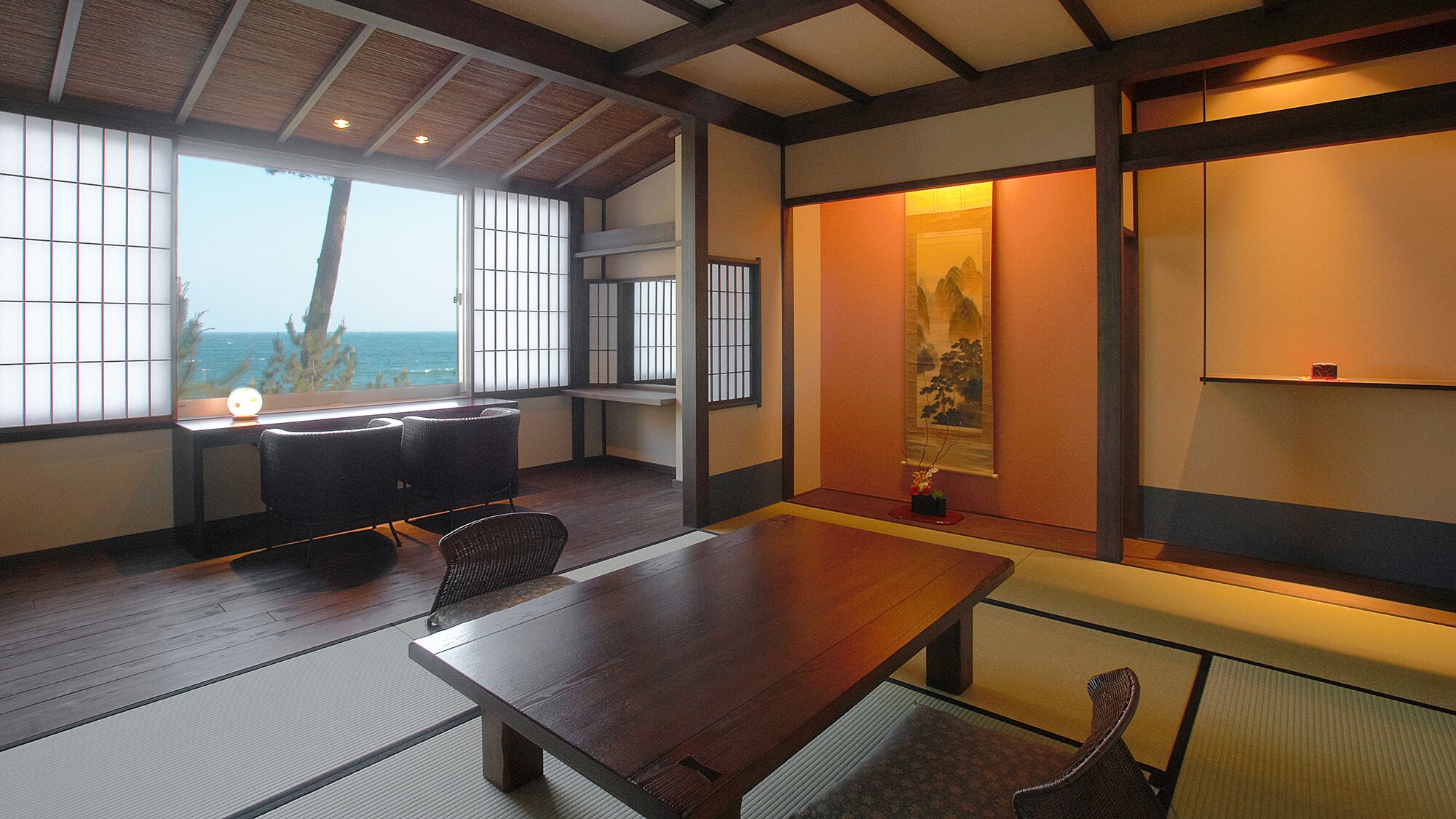 ・[Modern Japanese-style room, Love Story room, Japanese-style room "Kuroshio"] A room with a calming Japanese-style modern atmosphere