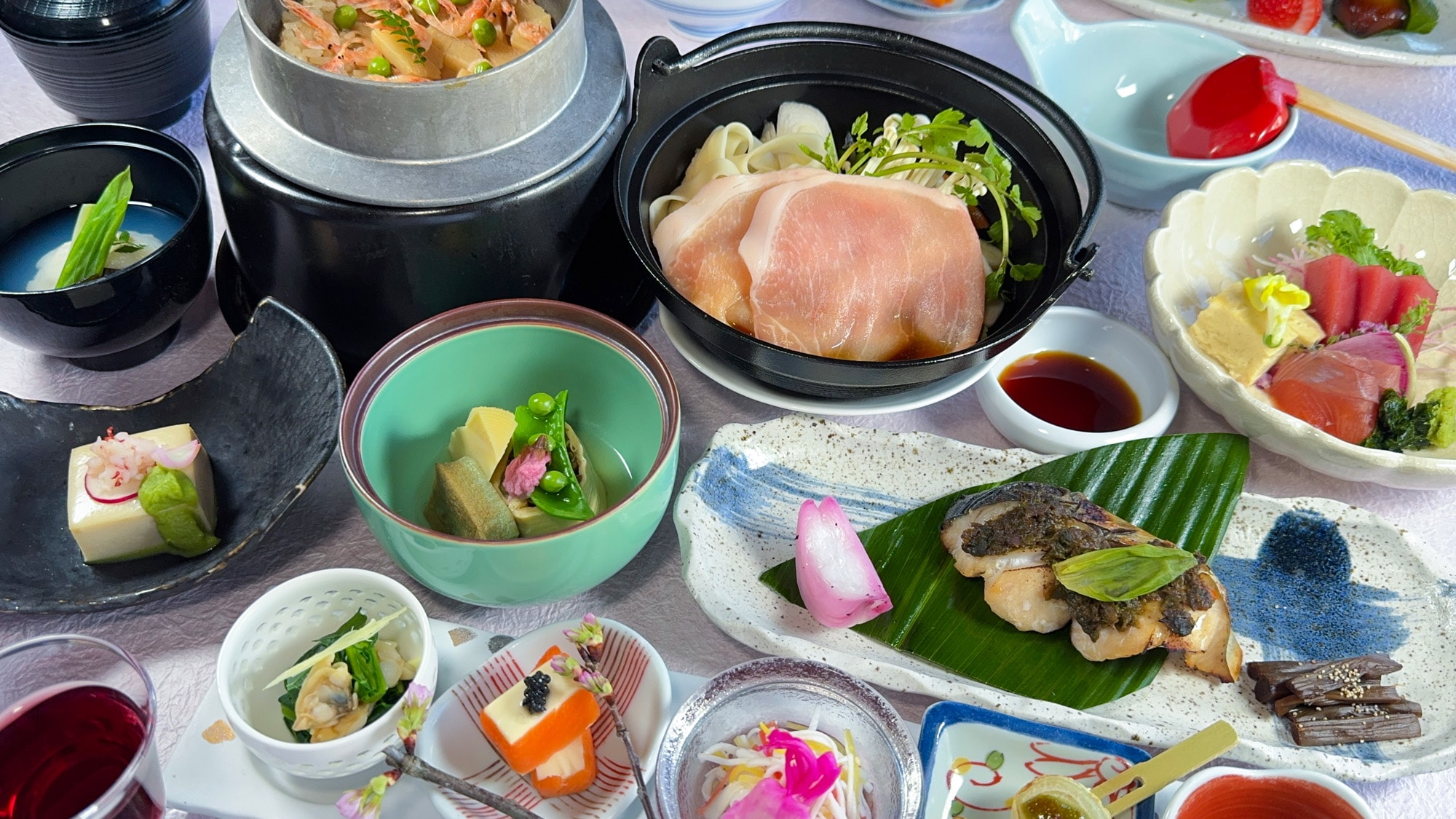 [Gunma Story Kaiseki] Gambar menu musim semi