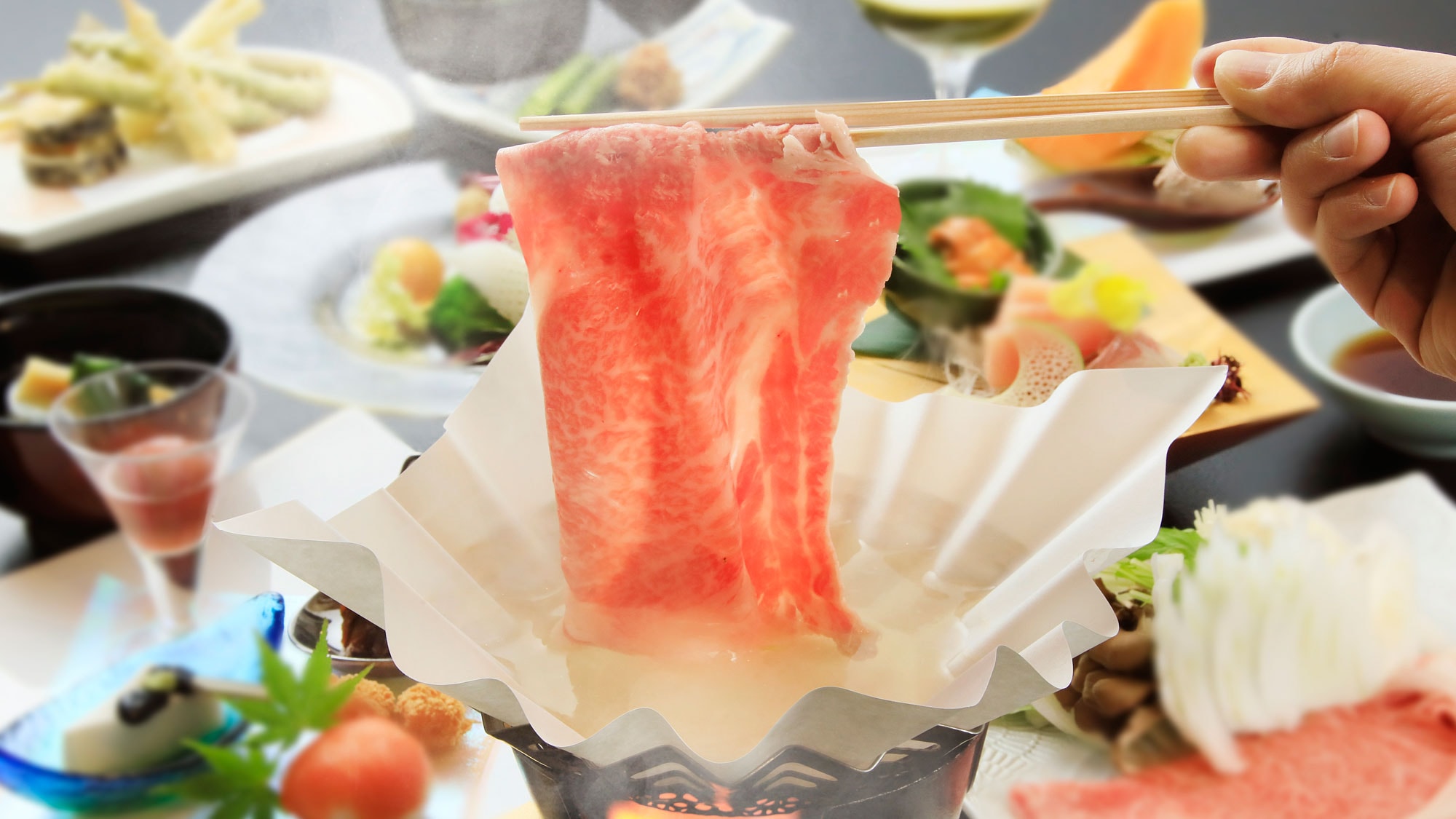 [Kaiseki Berwarna-warni] Hidangan utama pilihan "Shinshu beef shabu-shabu"