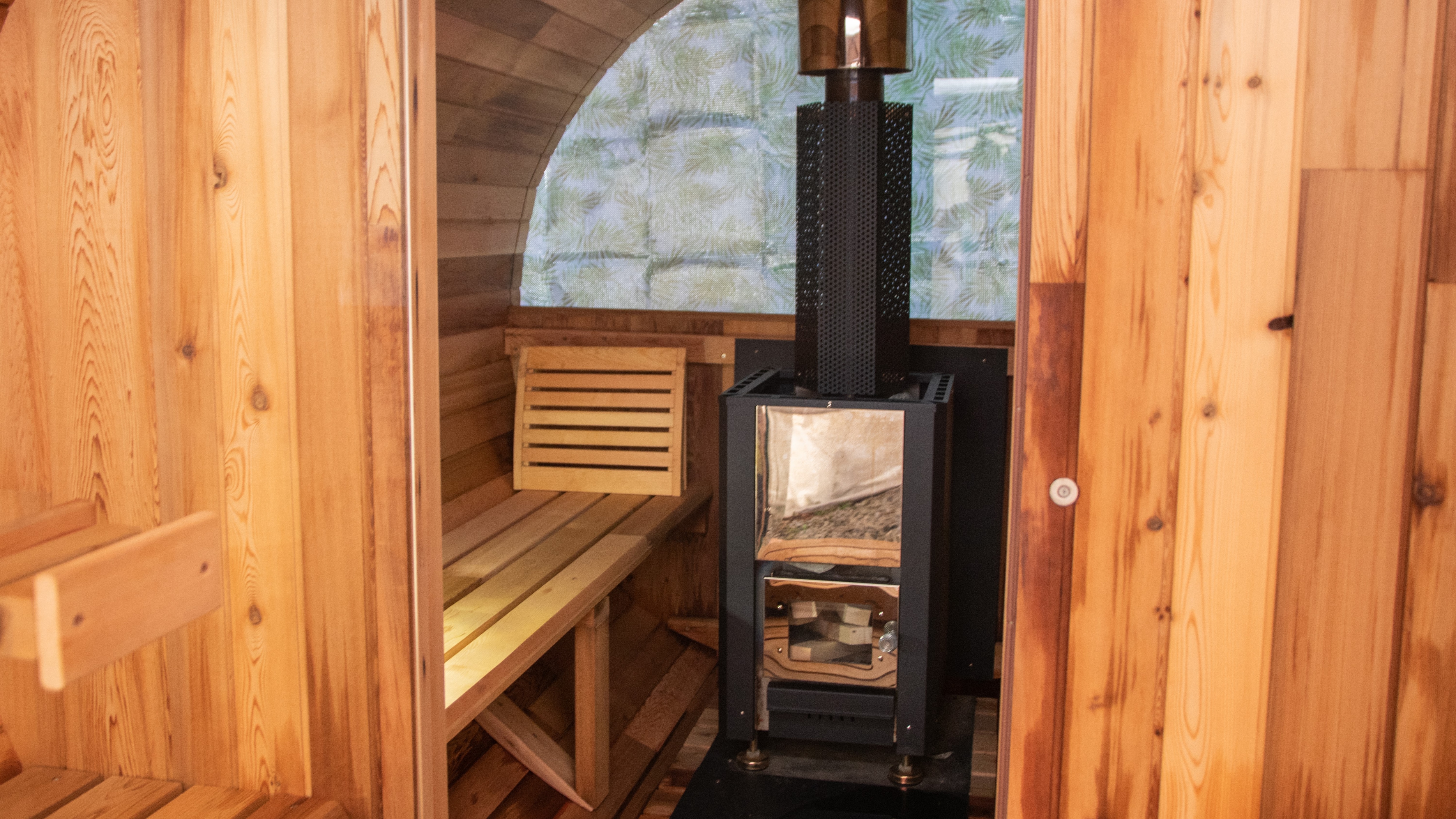 Barrel sauna also available