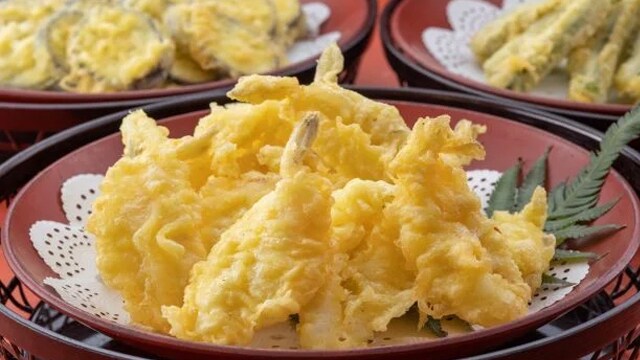 Seasonal vegetable and fish tempura