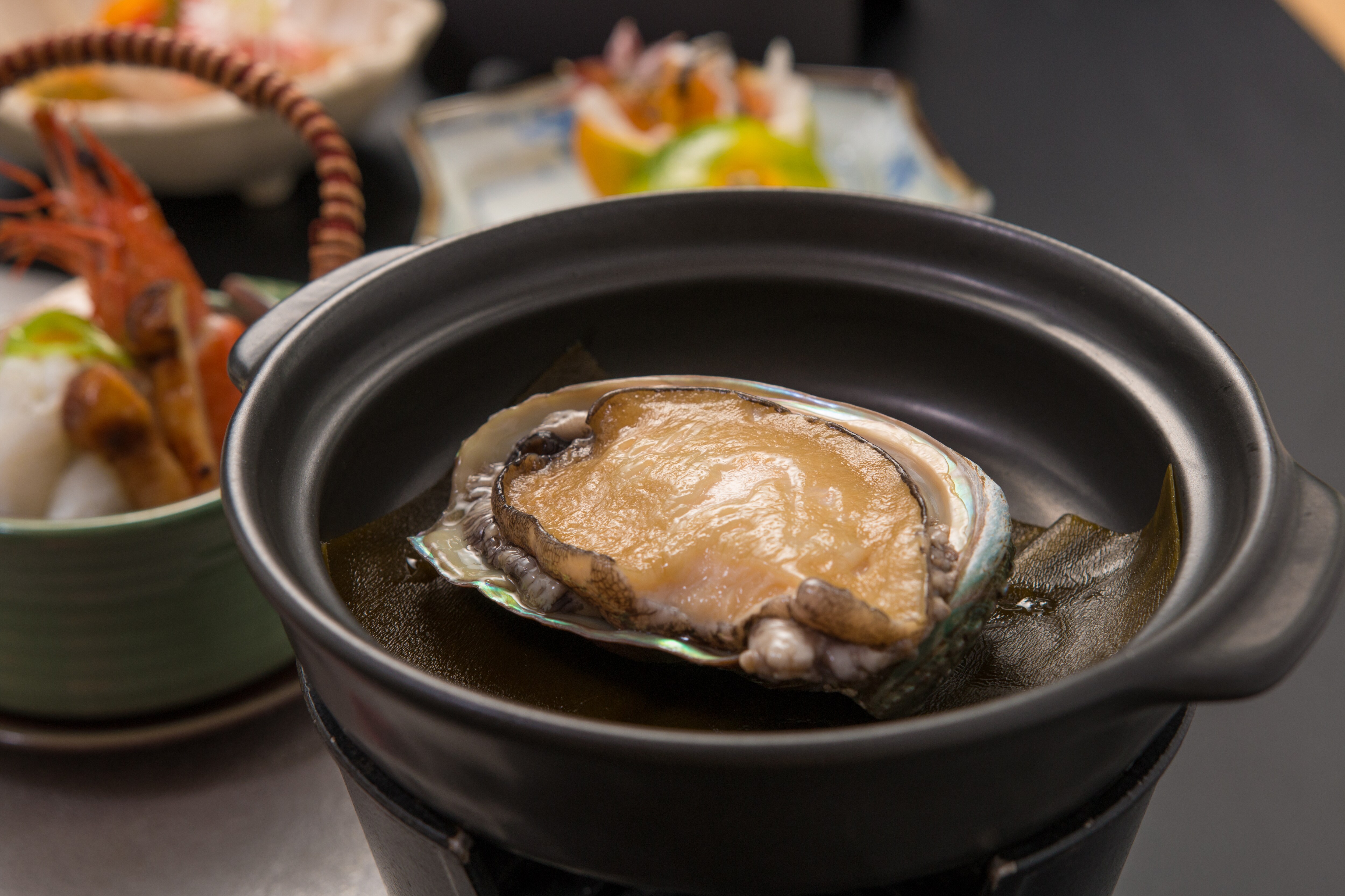 Steamed abalone in sake