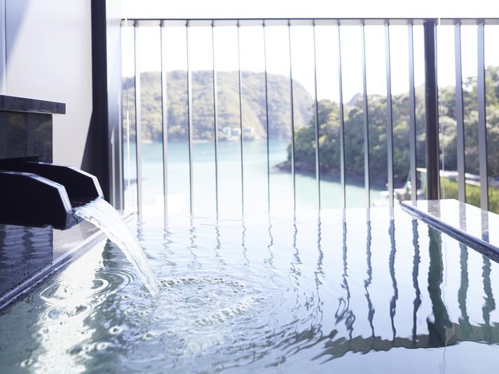 "Nagi no Sho" with an open-air bath in all guest rooms * The open-air bath in guest rooms is not a hot spring