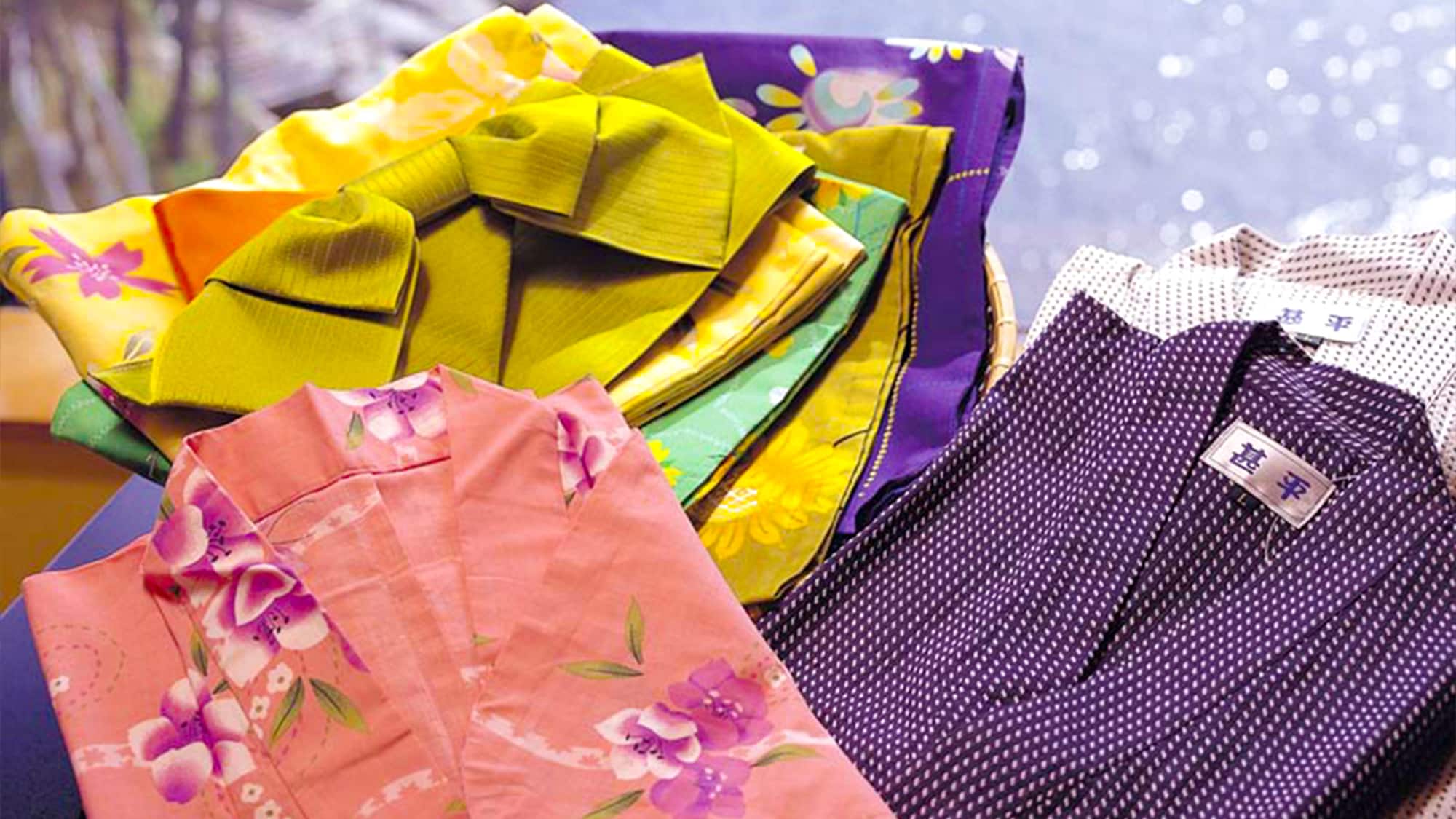 ■ Relax in a yukata that suits you. *Rent a colored yukata for 500 yen