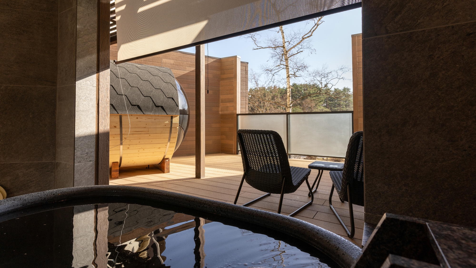 Twin room with barrel sauna and open-air bath [Capacity: 2 adults]
