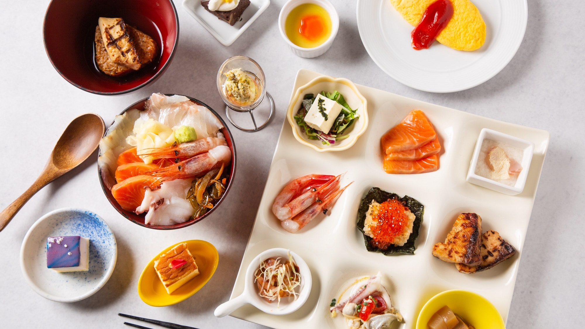 [Seikan Market Breakfast Example] Enjoy a wide variety of seafood dishes to your heart's content. *Subject to change due to fishing season.