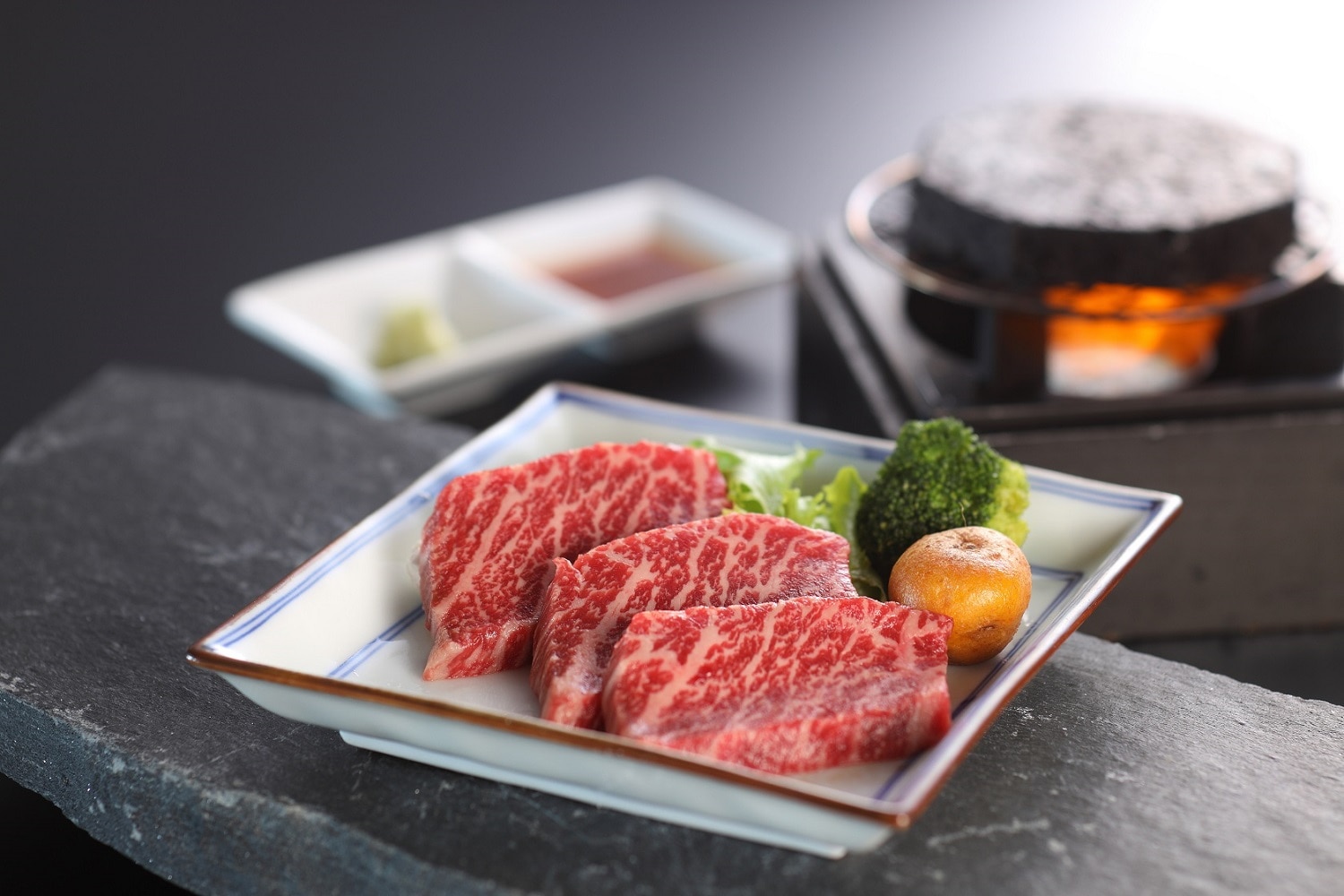 Example of Tottori beef hot stone grill