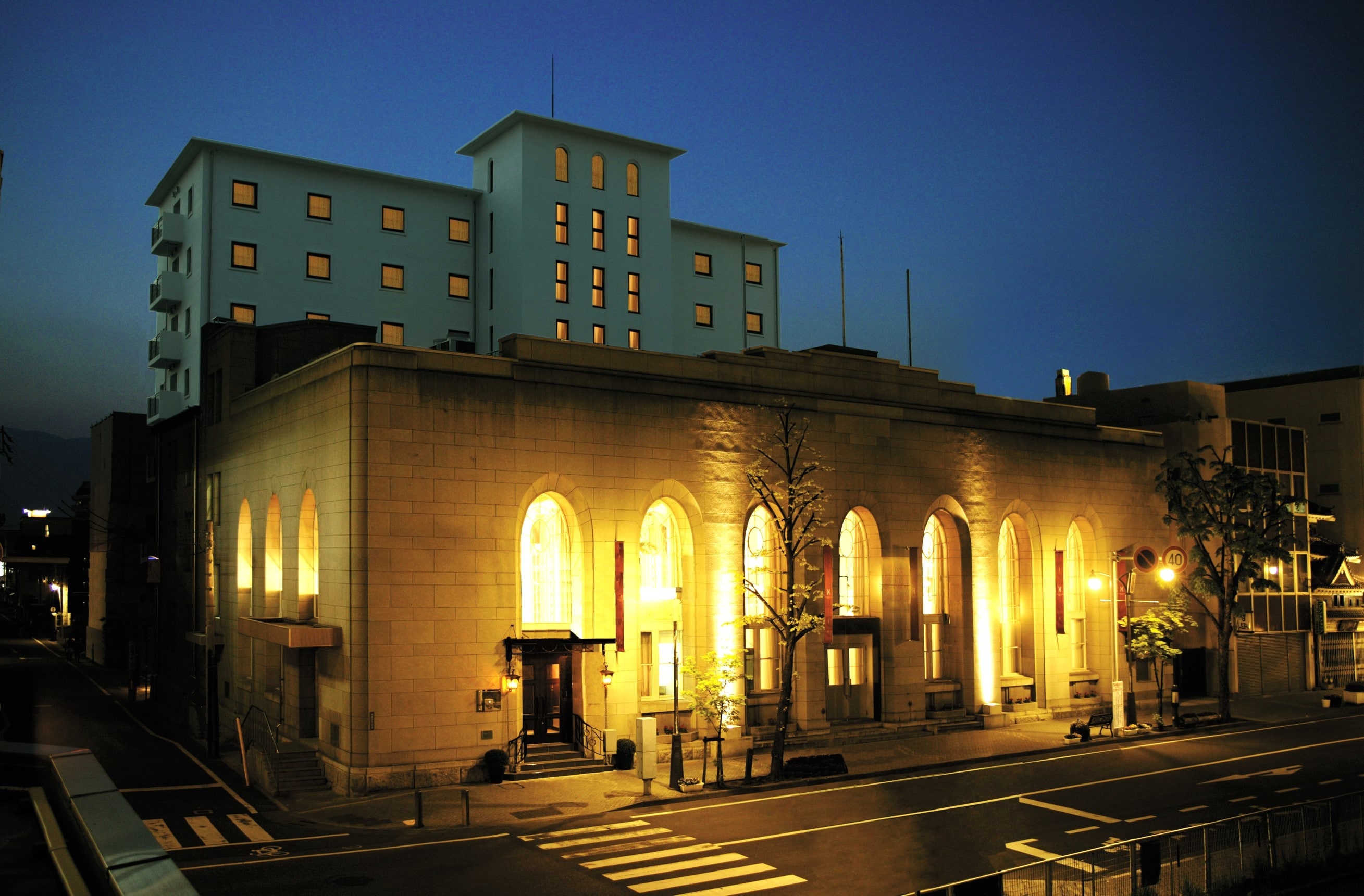 Hotel exterior (night)