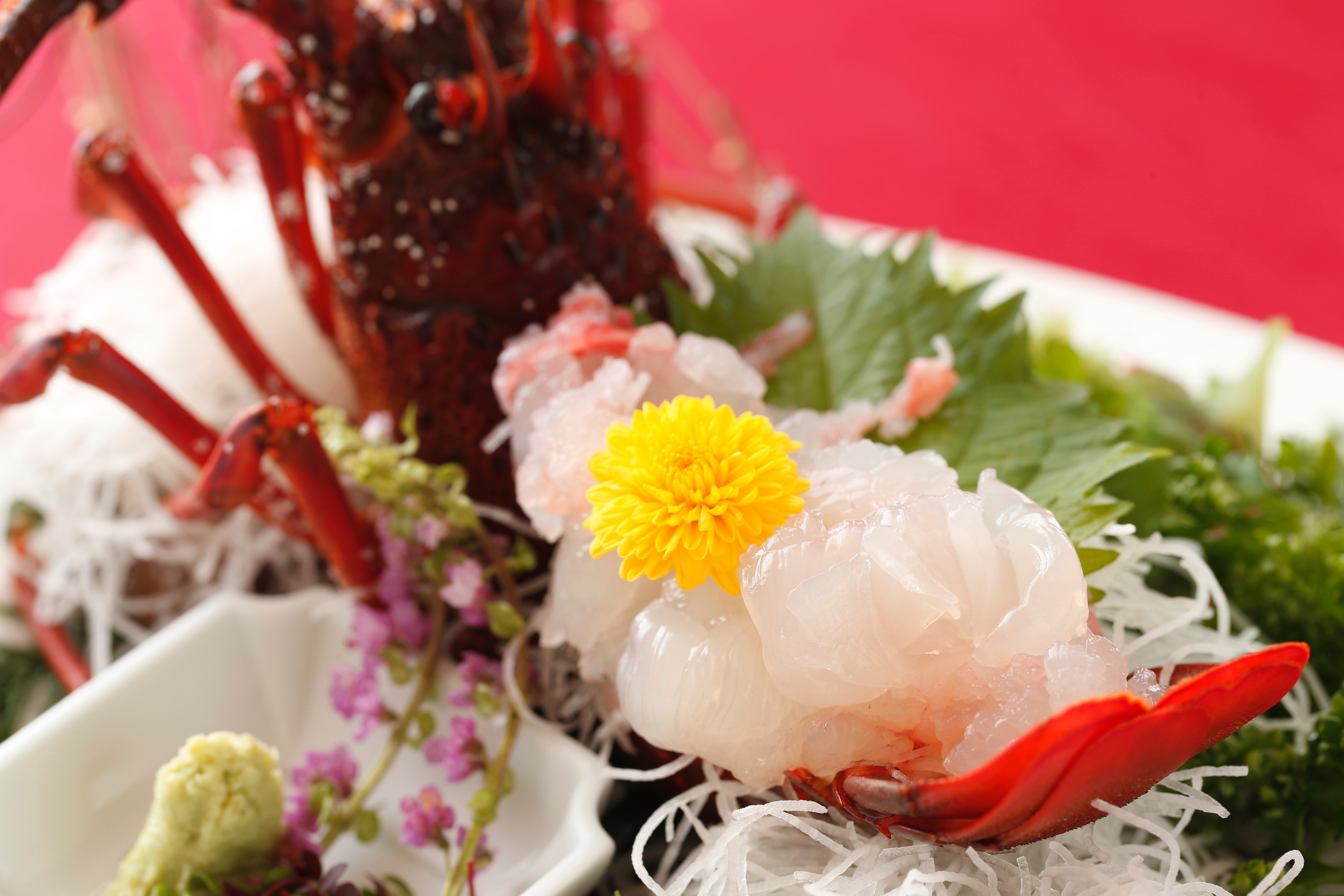 An example of spiny lobster sashimi