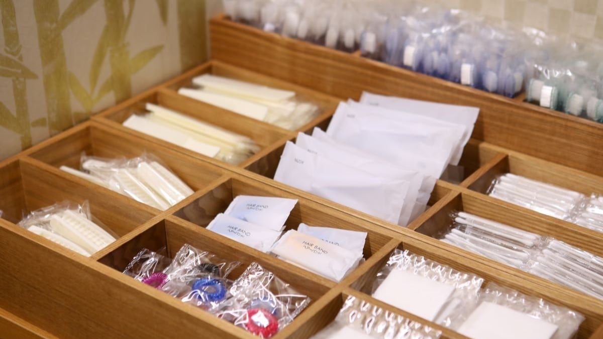 [Guest room amenities] We have an amenity corner in the lobby, so please feel free to use them.