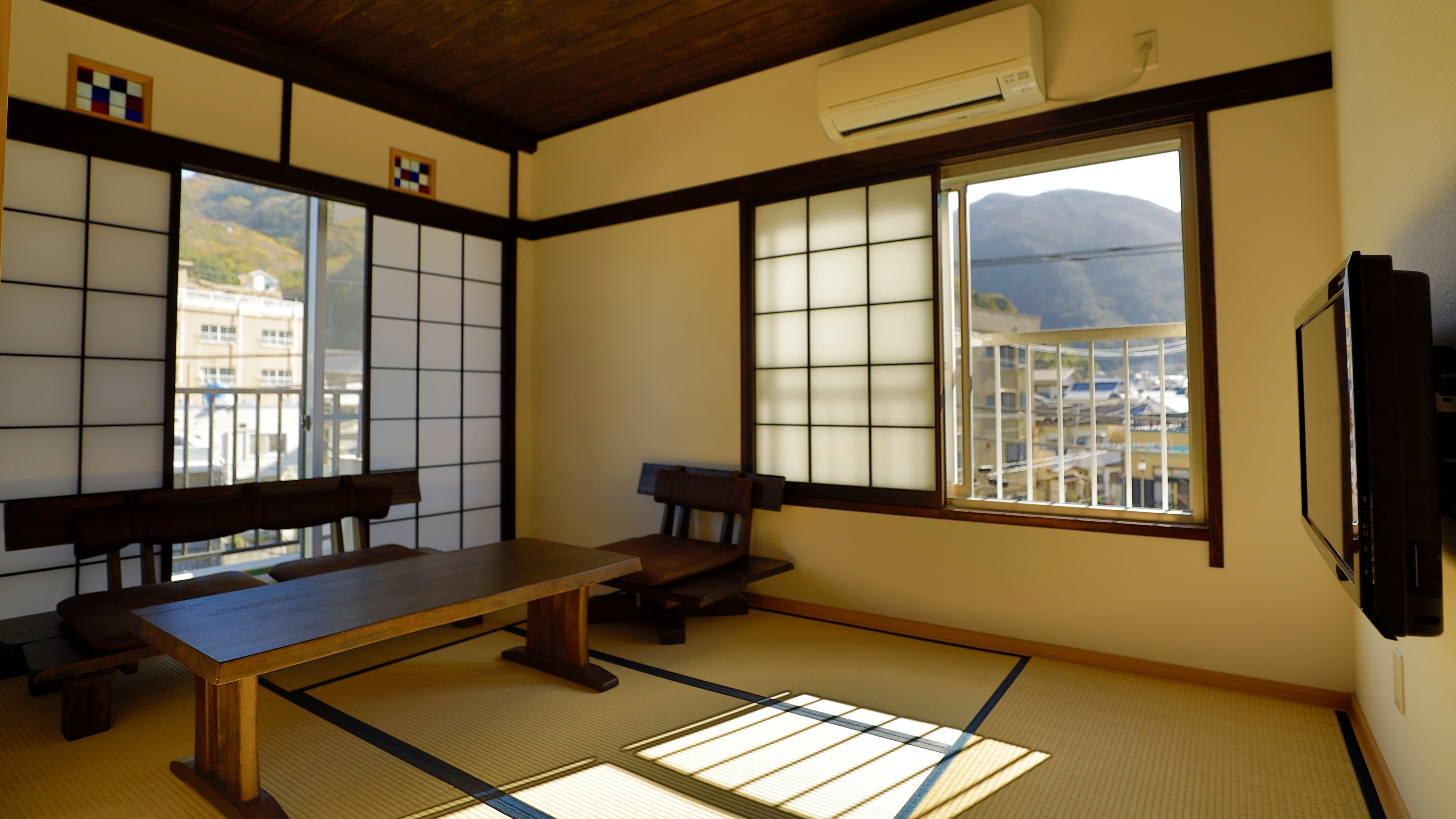 Newly renovated in 2021, this Japanese-Western style room offers mountain views.