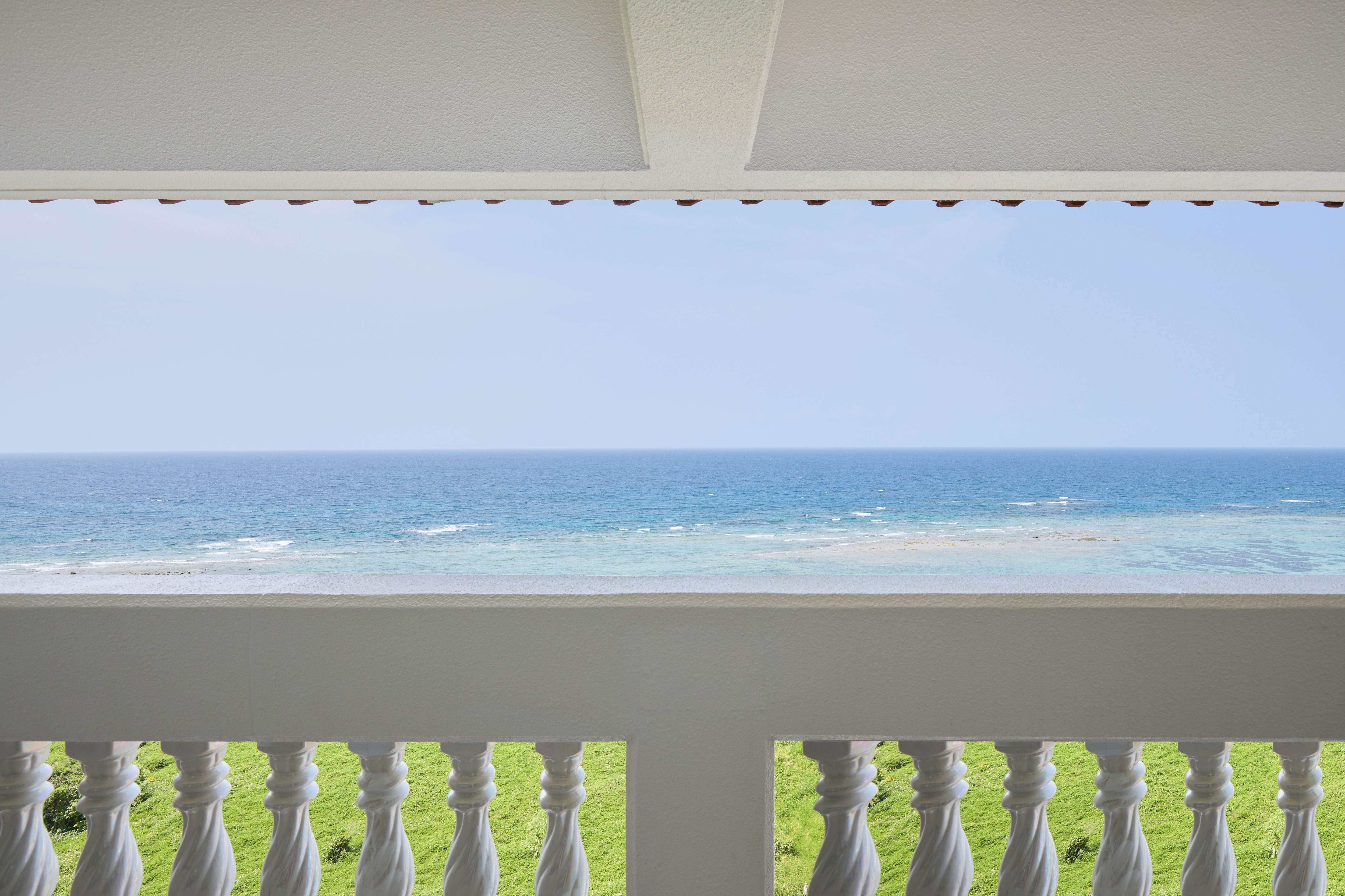 View of the ocean from the main building window
