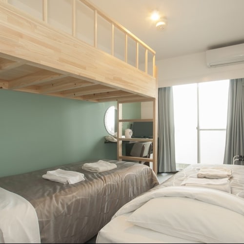 Twin with loft: A room with a loft that is ideal for families and groups.