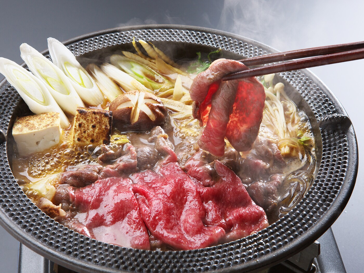 Yonezawa beef sukiyaki course (example)