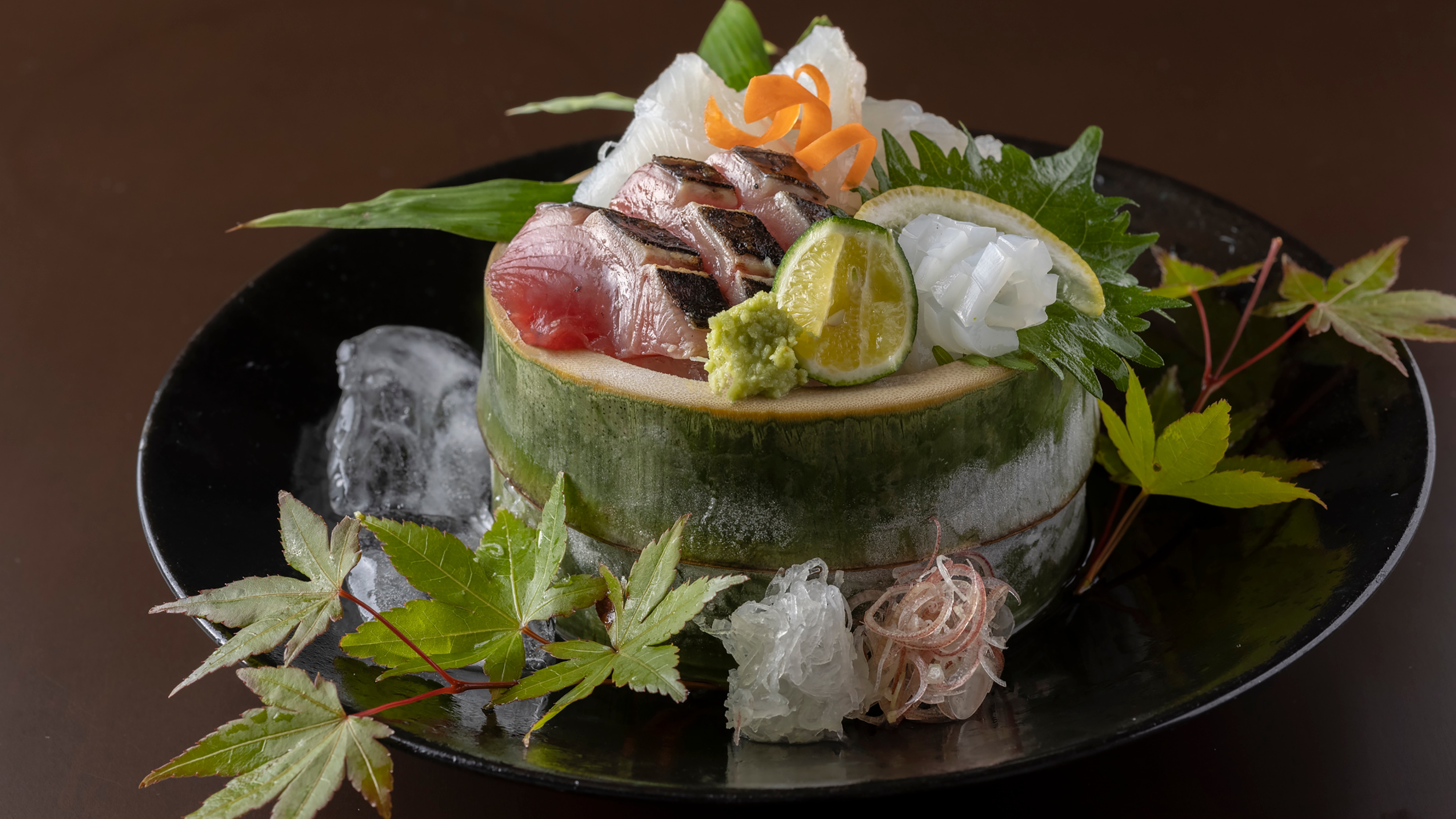 sliced raw fish