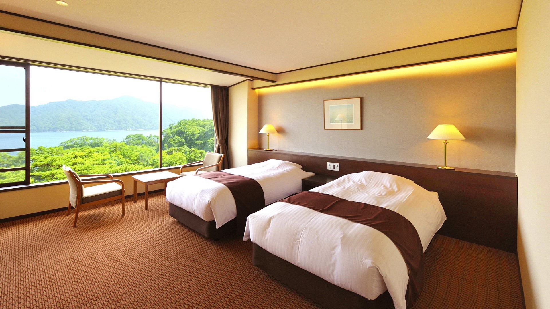 Twin room where you can enjoy a breathtaking view from the room_Western-style room on the sea side