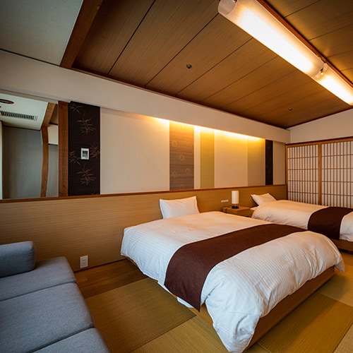 Japanese modern room where Japanese and Western are in harmony