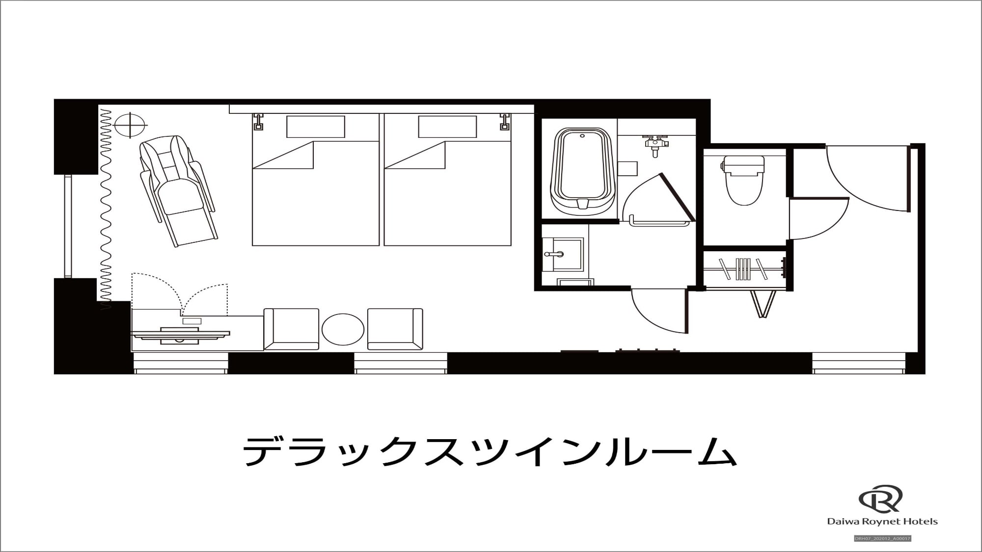 [Annex Building] Deluxe Twin Floor Plan