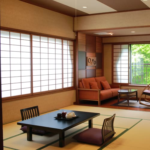 * An example of a room / A special Japanese-style room with a cypress bath where you can spend a blissful time