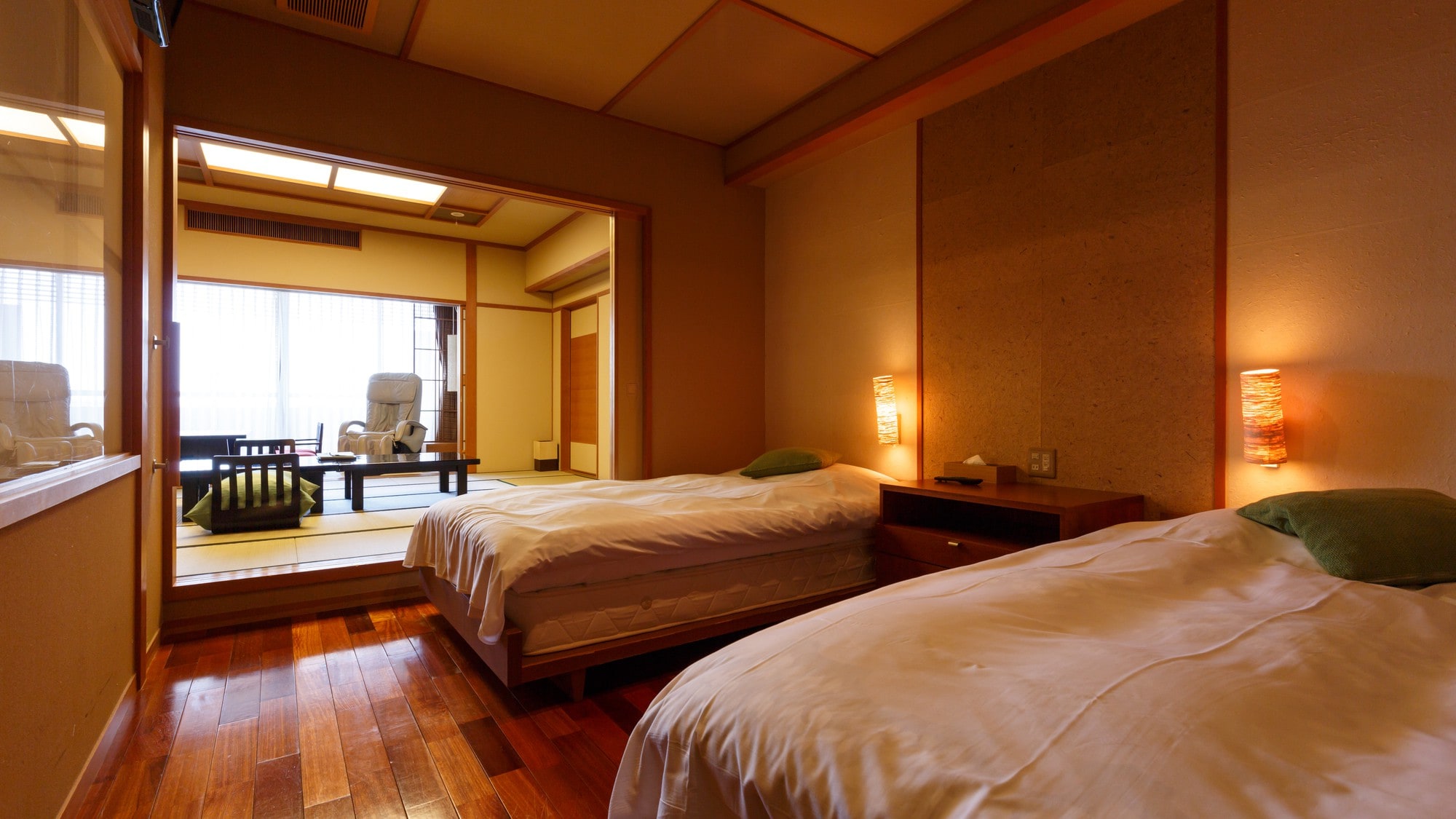 紫藤樓A型套房帶露天浴池日式和西式房間