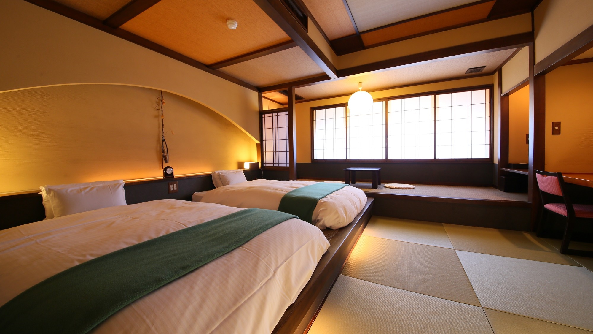 [Modern Japanese style twin] Rooms with different designs [Non-smoking] 1 to 3 people