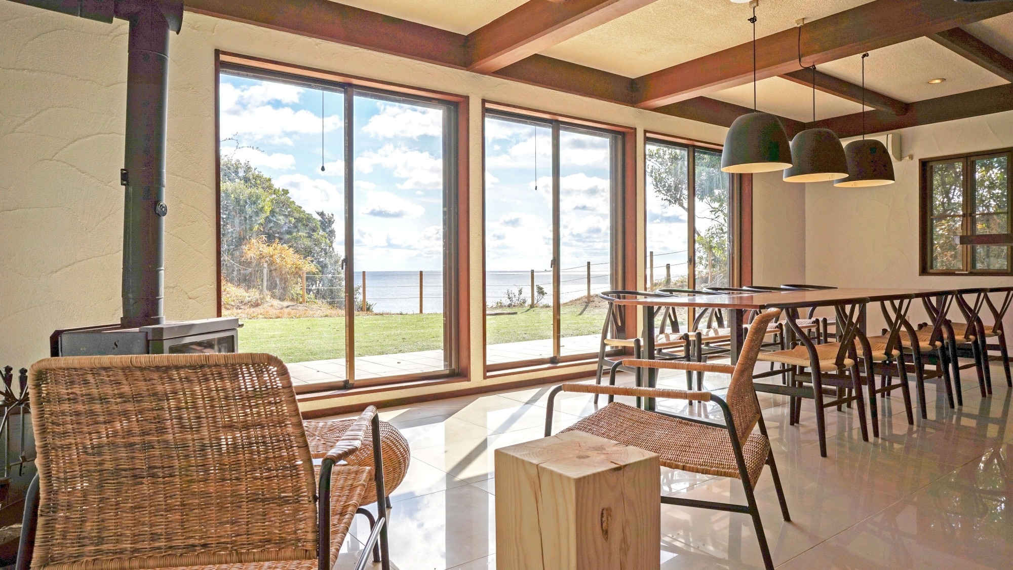Living area/wood stove installed