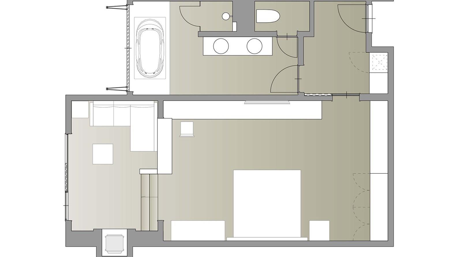 Mountaintop Suite (Double) / 60.7㎡ / A luxurious room where you can relax in a classical setting