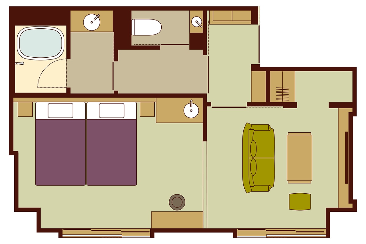 Renovasi: Suite bergaya Jepang-Barat (35㎡)