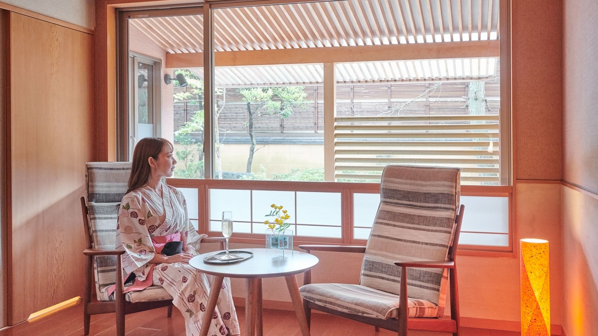 Villa Miyu Suite Japanese-Western style room with open-air hot spring bath, courtyard side (65 square meters)