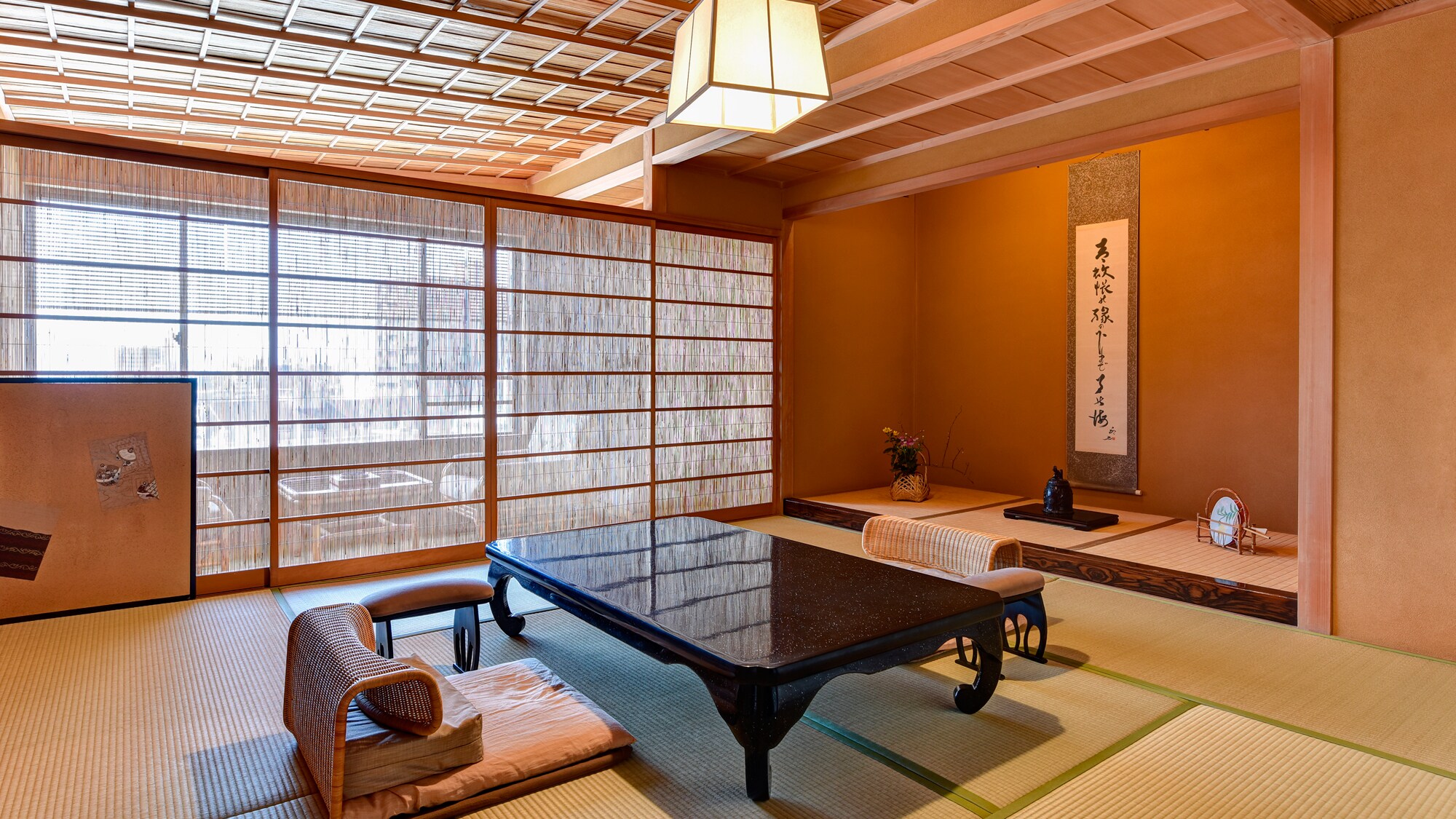 [Contoh junior suite, Yamabuki 1] 9 tikar tatami + 4,5 tikar tatami + 3 tikar tatami di musim panas