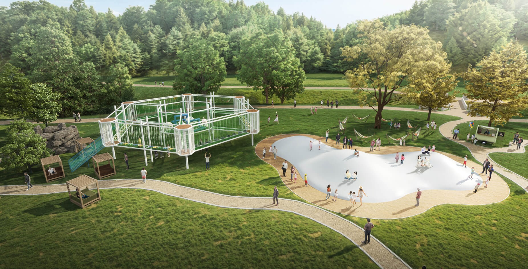 [Leisure Area] (From April 24, 2025) Two parks will be born on the vast grassy area! Have fun in nature