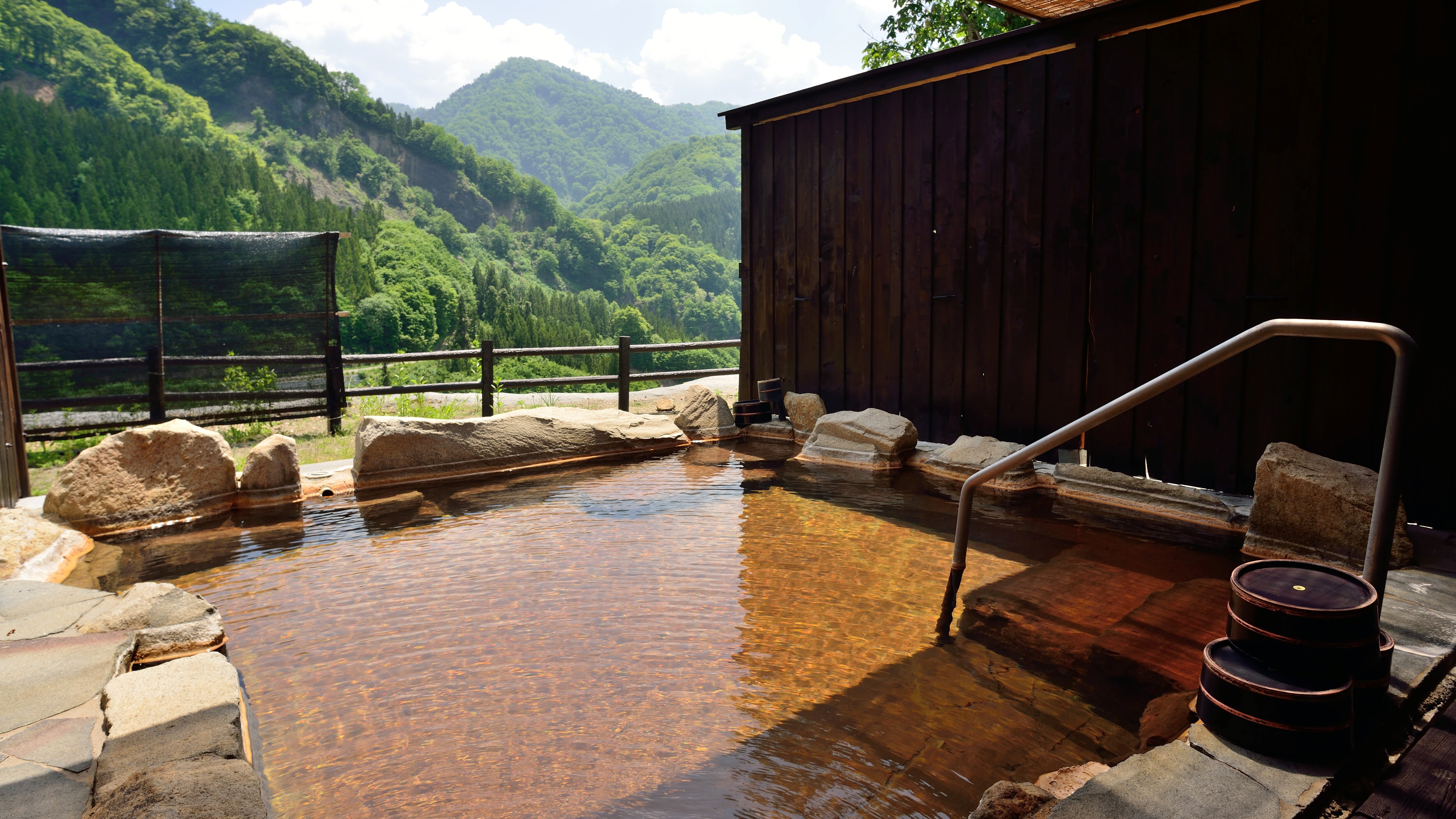 Open-air bath in the building