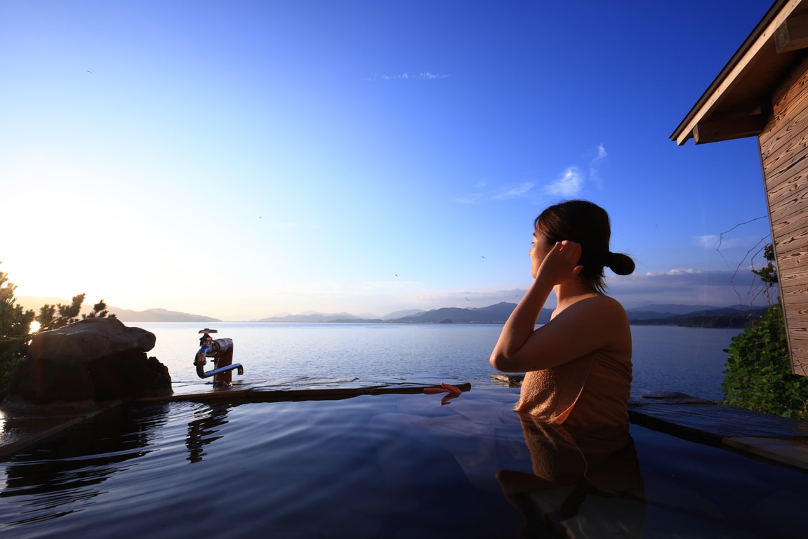 【海螺之汤/可欣赏海景的私人露天浴池】从这里看到的日出景色壮丽无比。