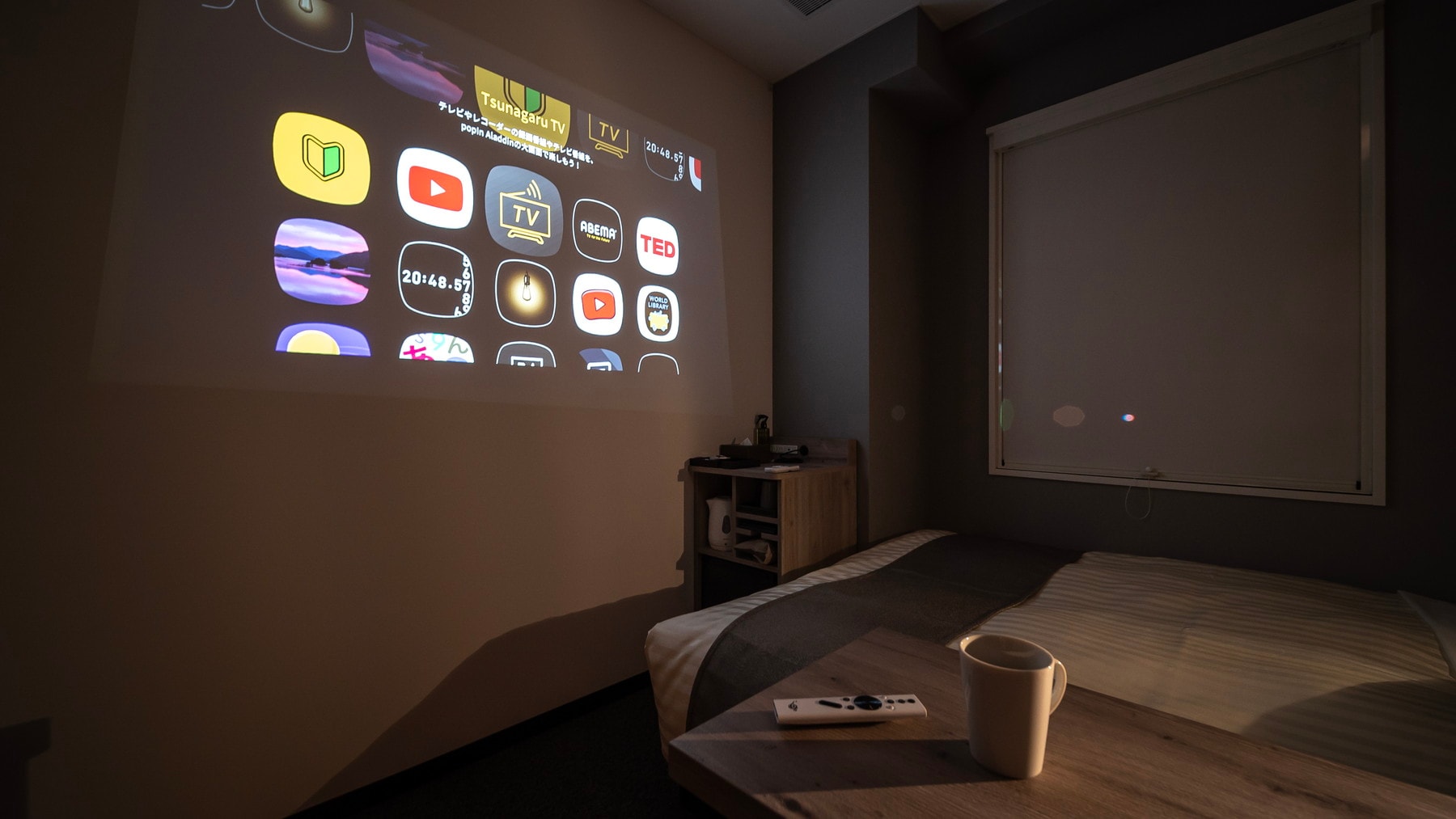 Enjoy watching videos on a large screen! Theater room with LCD projector