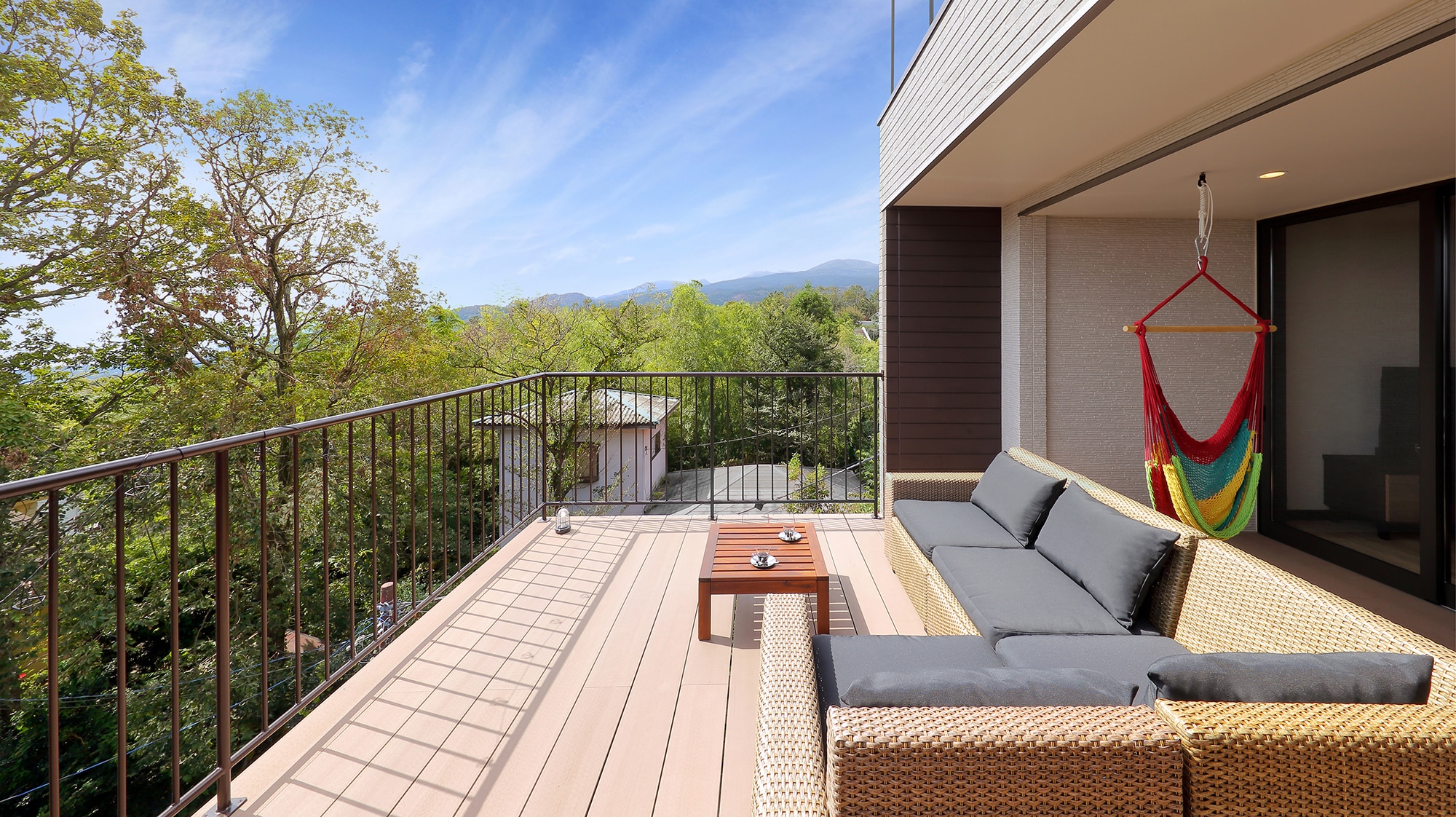All rooms on the first floor have a private balcony equipped with a sofa and hammock so you can enjoy the outdoors.