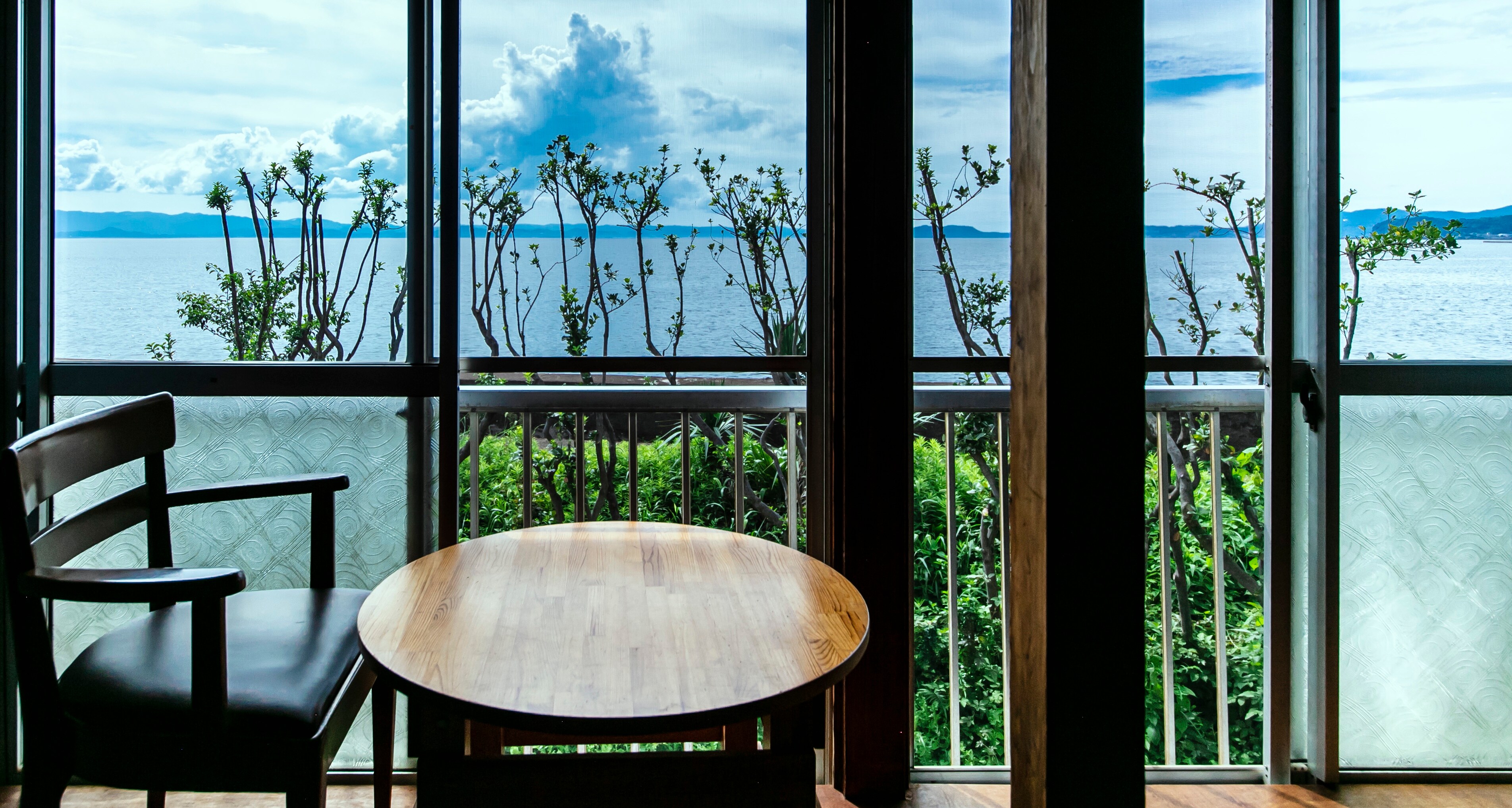Blue sea from the window
