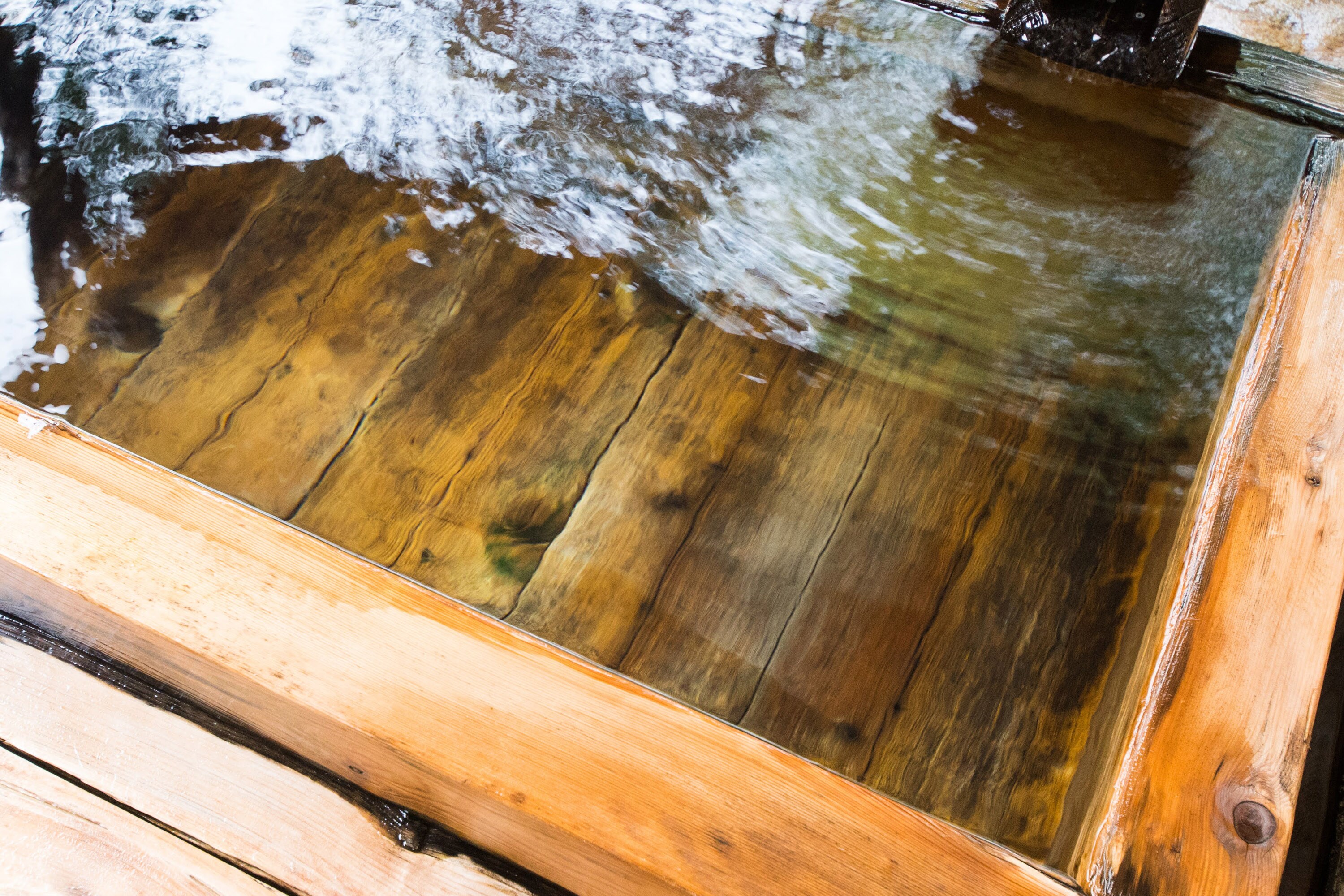 Private open-air bath: Cypress bathtub