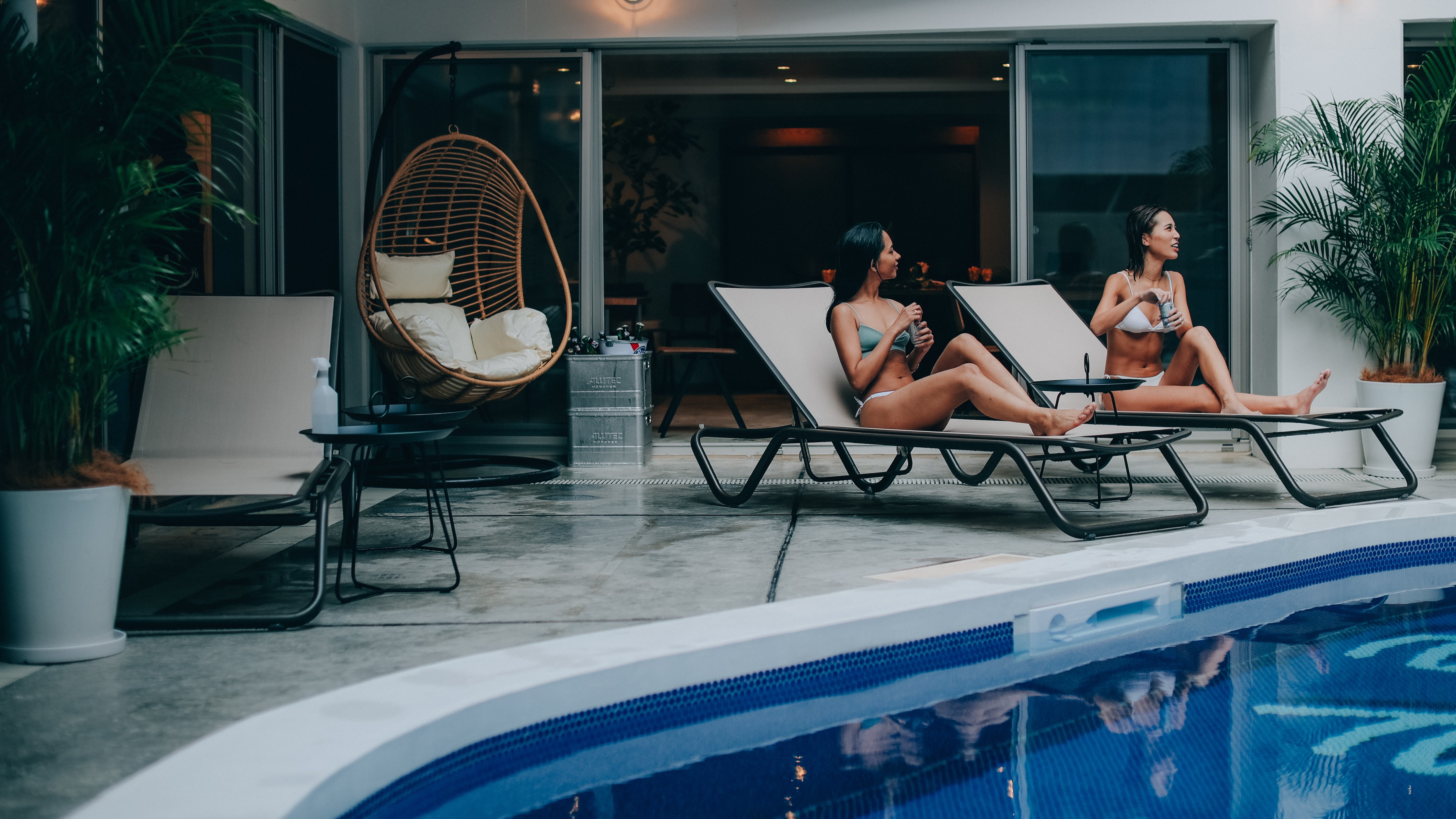 You can also enjoy drinks and food at the lounge by the pool.