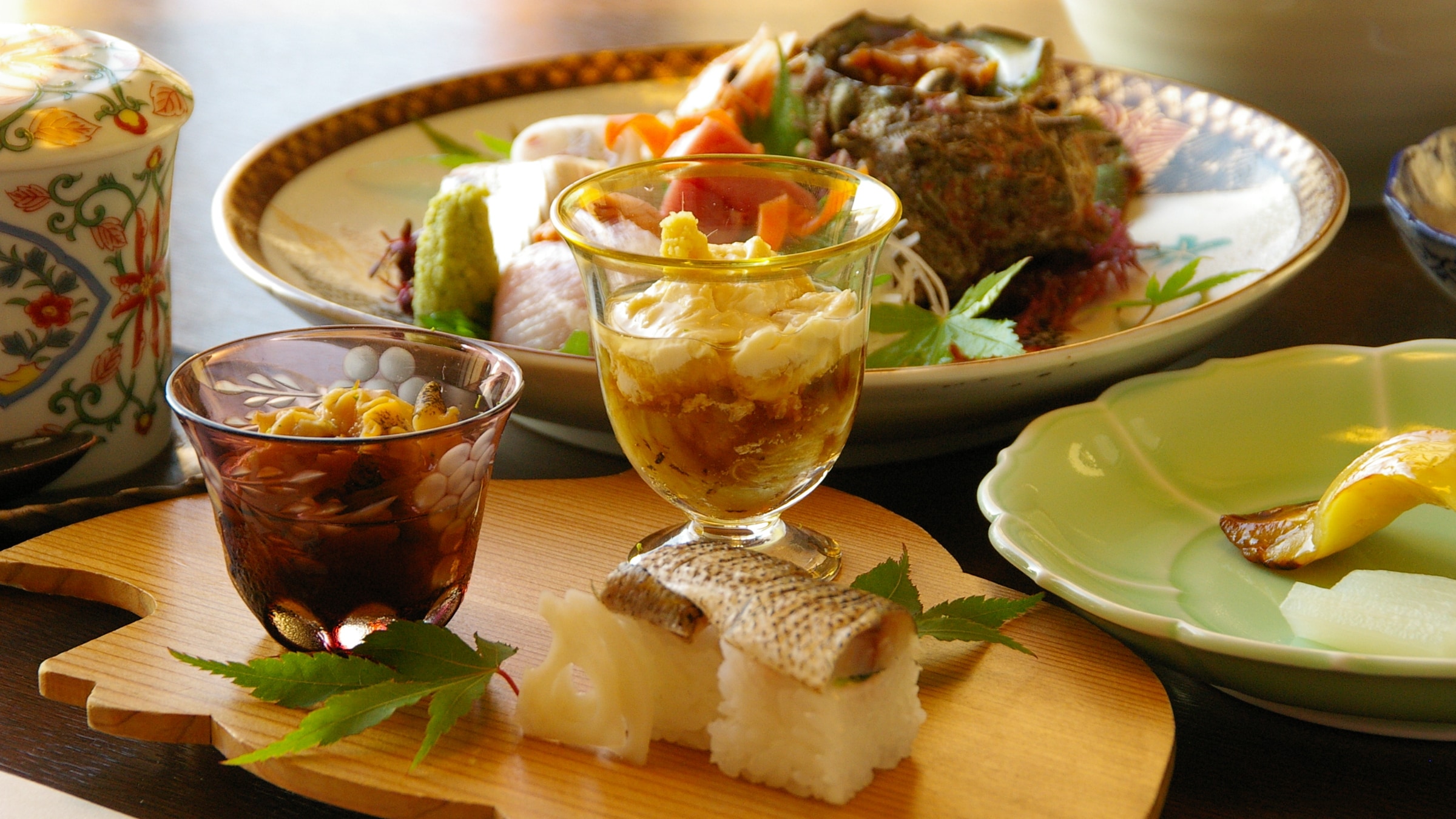 Appetizer and sashimi (example)